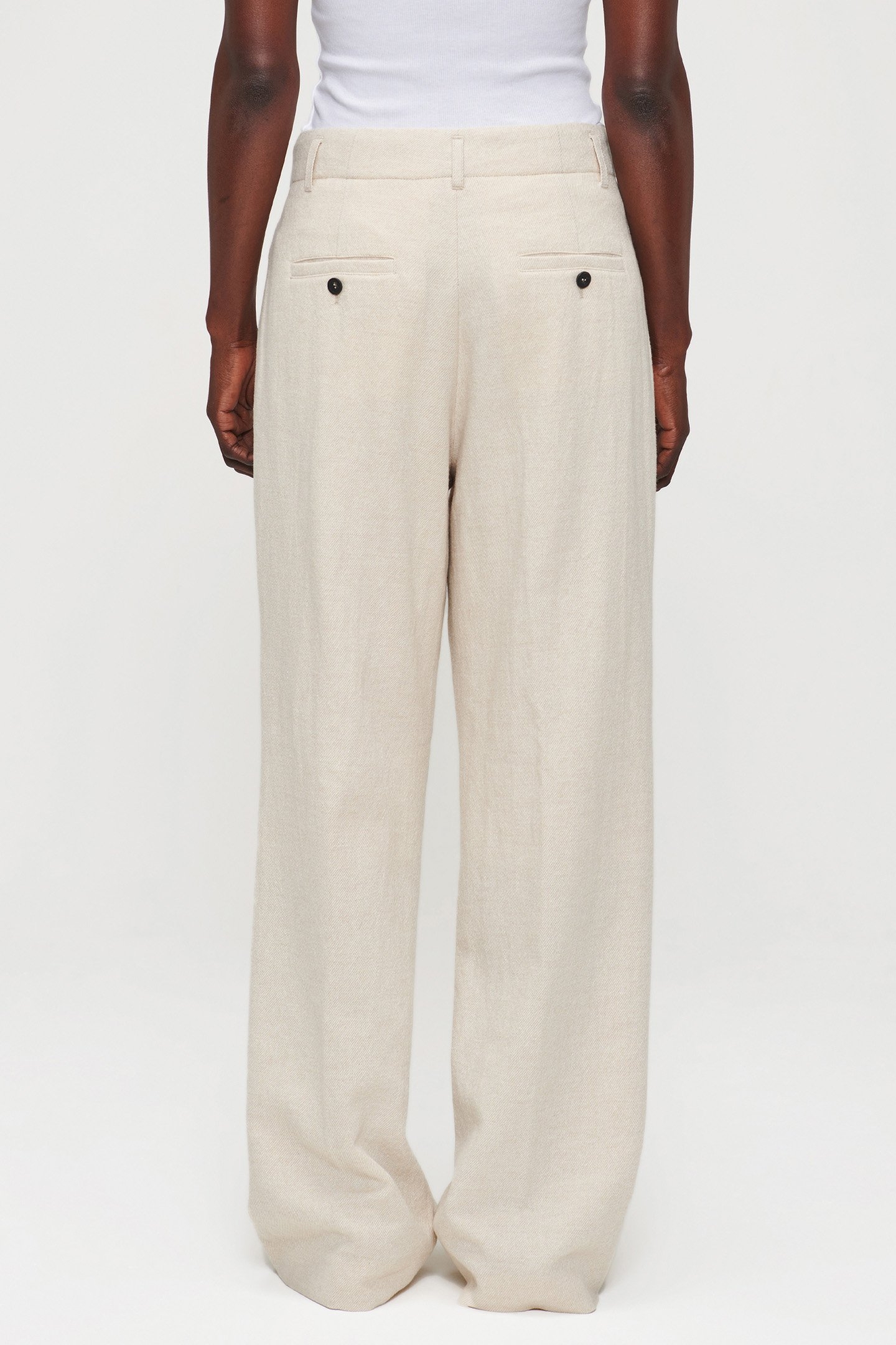 COTTON WOOL MIX PLEATED PANTS SIMPLY TAUPE 2