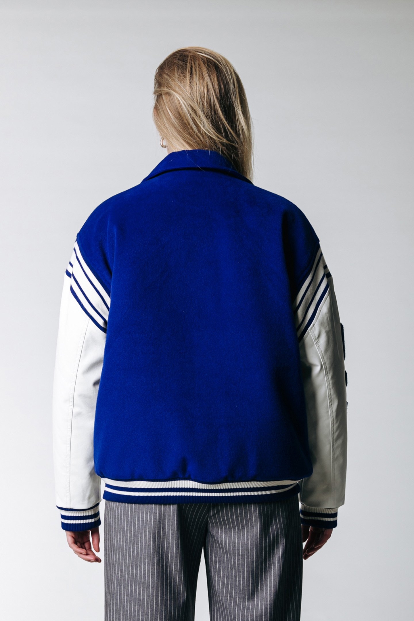 EDNA BASEBALL BOMBER JACKET BRIGHT BLUE 2