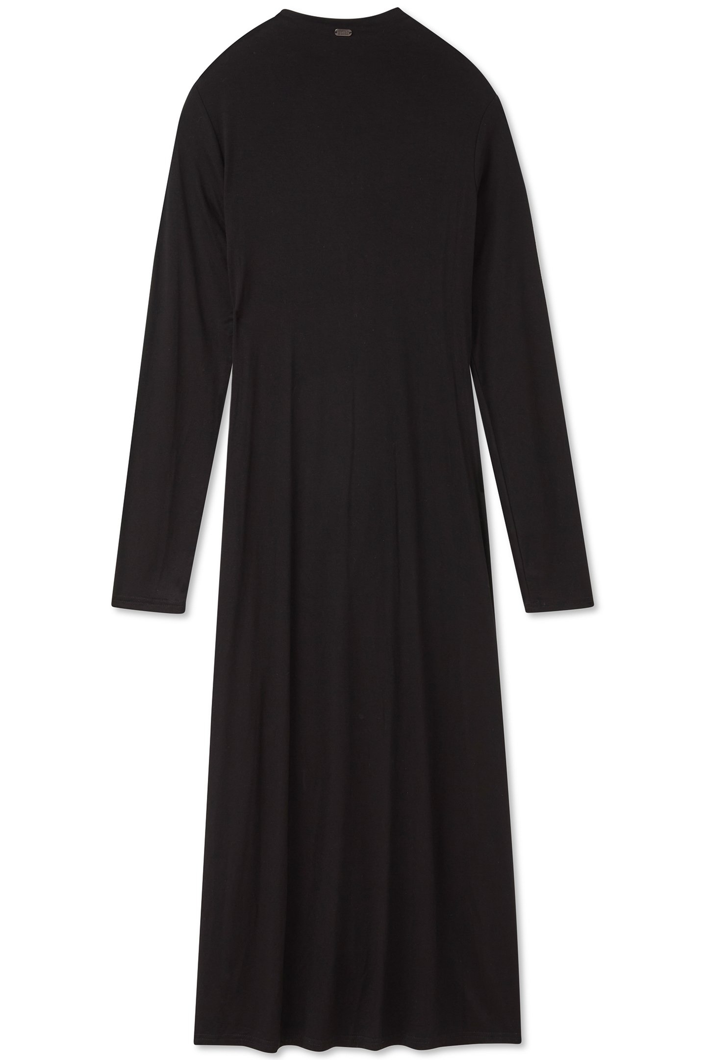 ASYMETRIC RUCHED FRONT LS DRESS BLACK 4