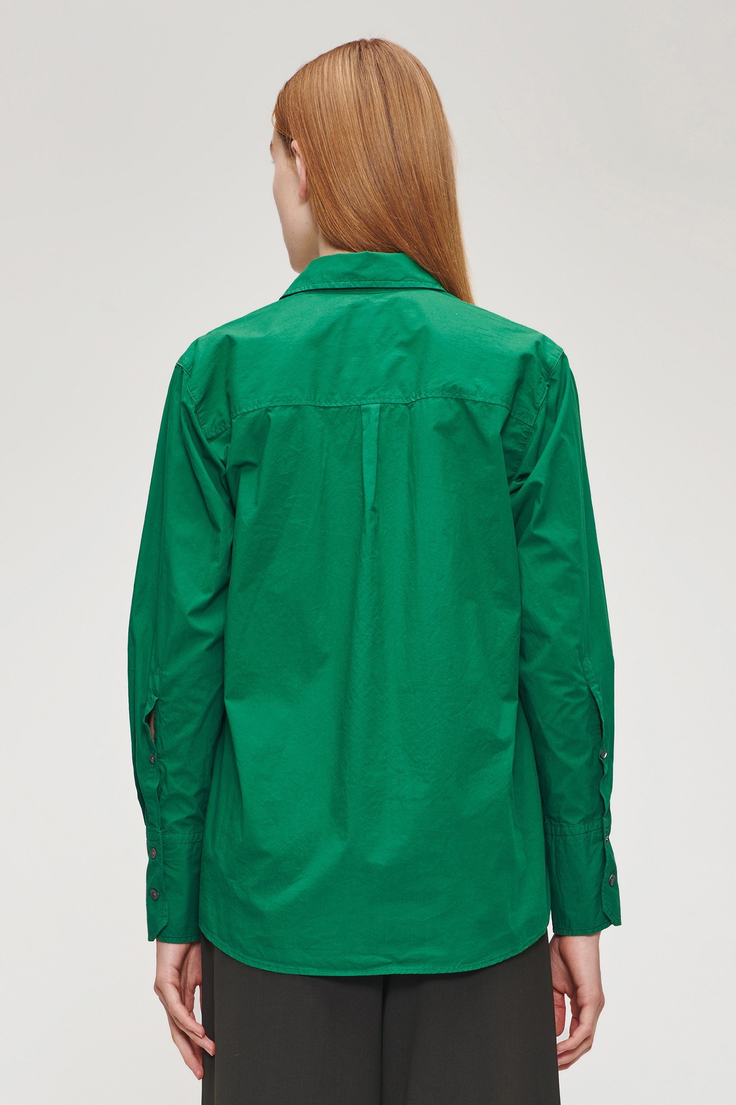 ORG COTTON BOYS SHIRT WARM GREEN 2