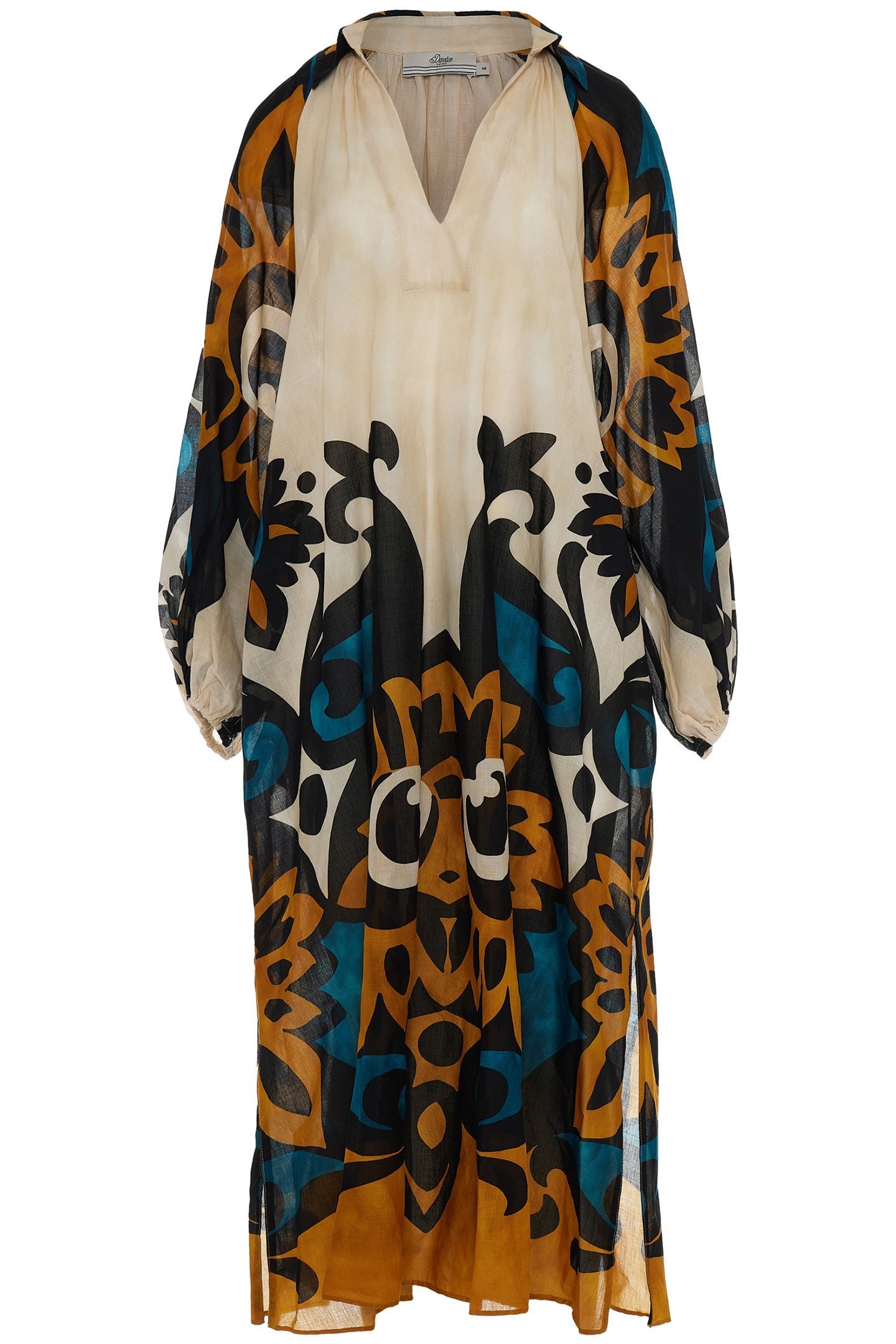 CHIRPY LONG DRESS BLUE-CAMEL 2