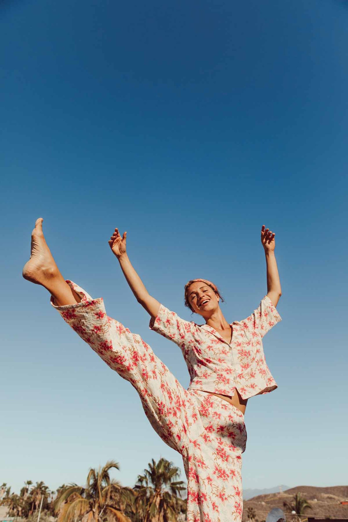 PAJAMAS PANTS MELICIA RASPBERRY FLOWERS 6