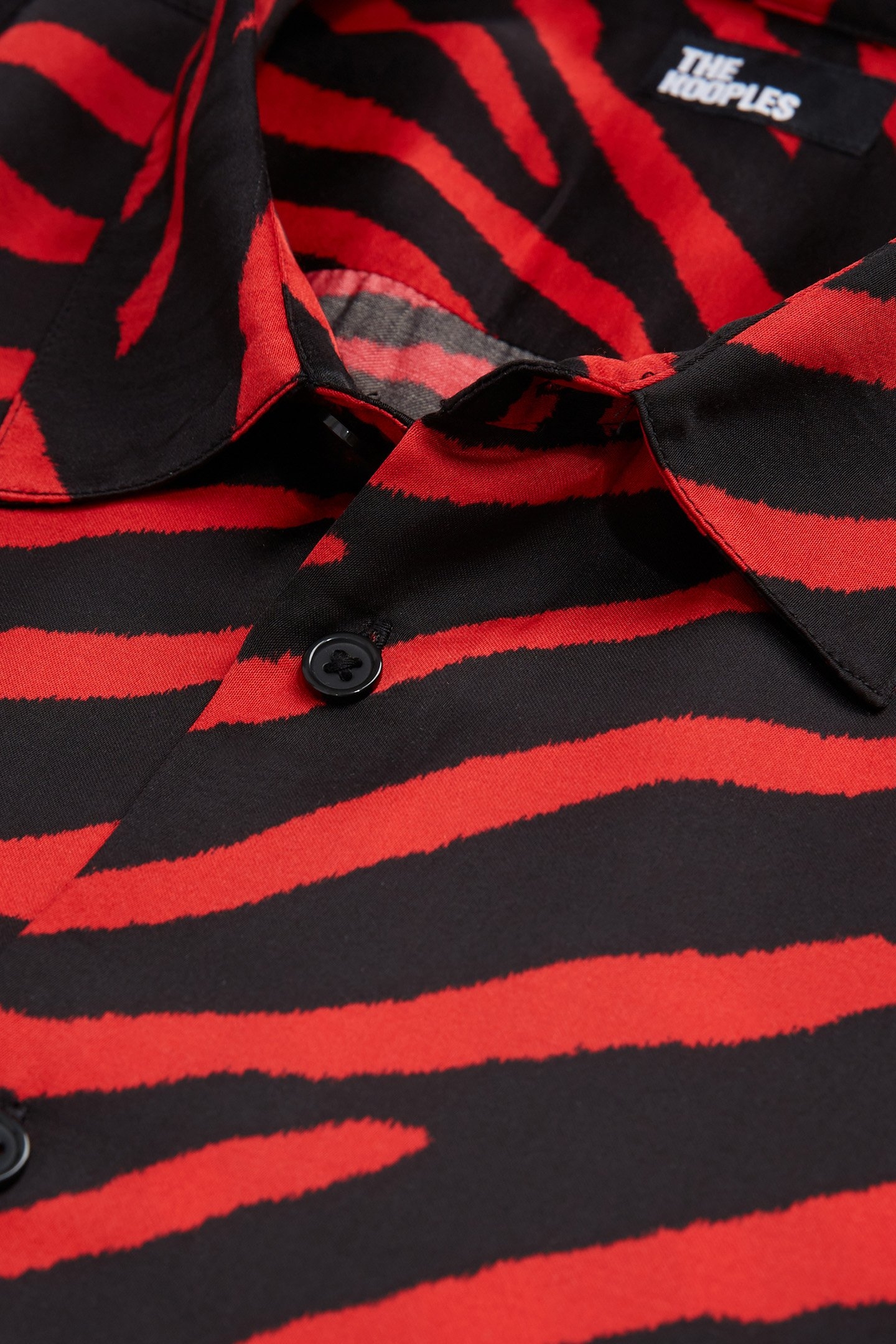 ZEBRA PRINT PAJAMA SHIRT BLACK-RED 2