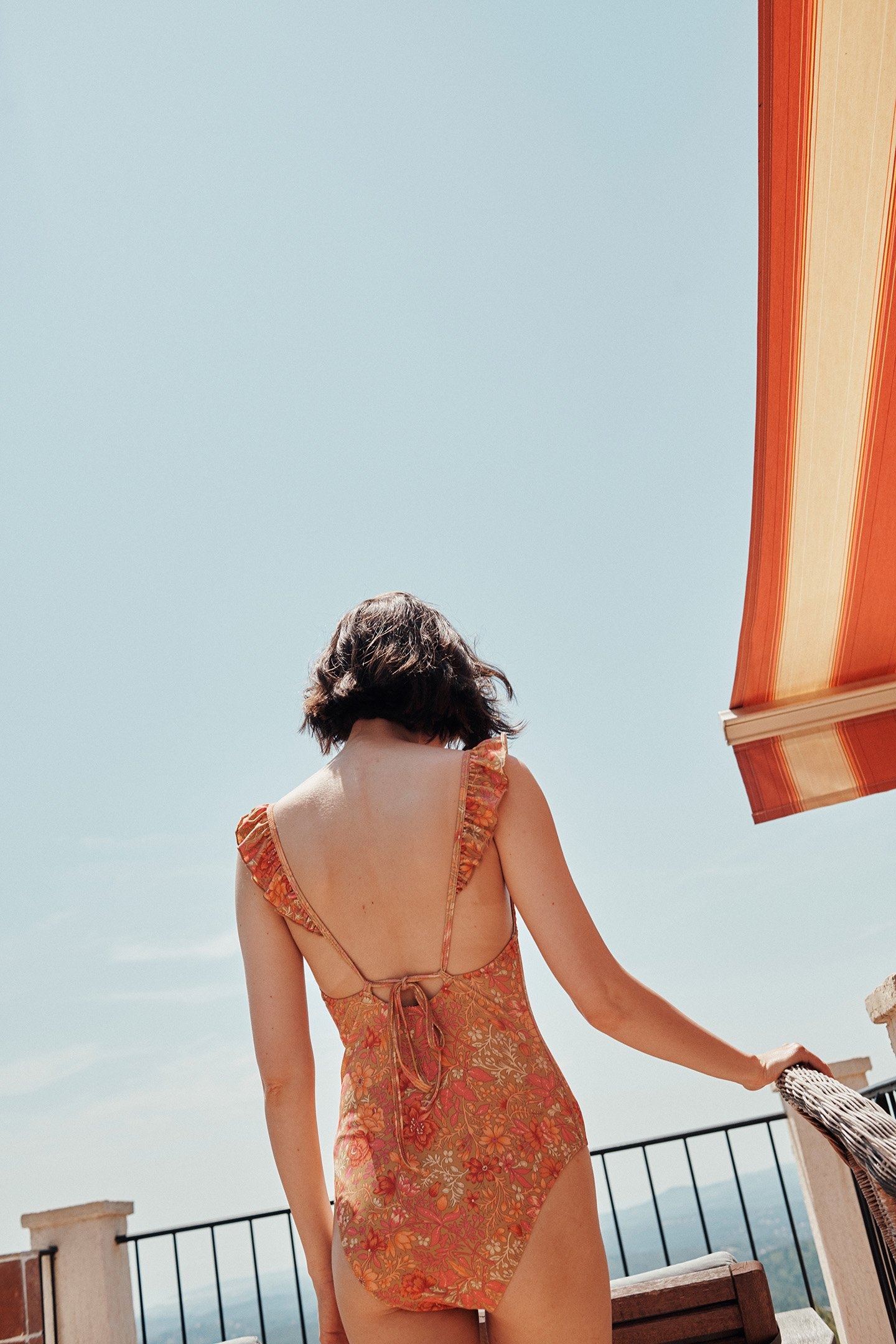 BATHING SUIT REVA KHAKI MULTI FLOWERS 3