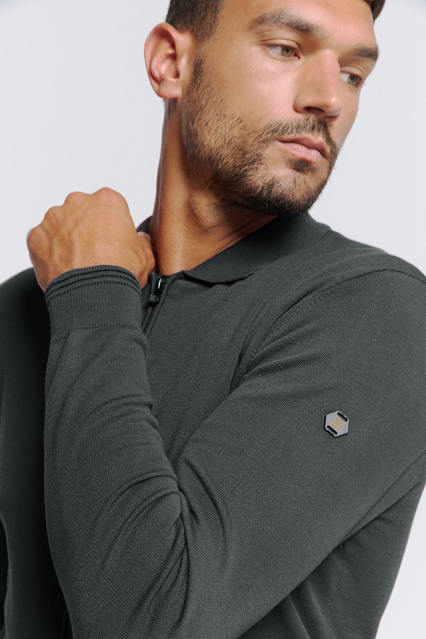 CARDIGAN POLO DARK GREY 6