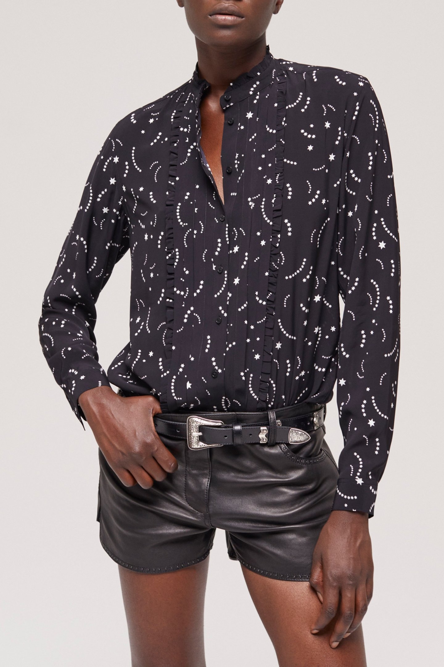 CHEMISE IMPRIMEE COMETE BLACK WHITE 1