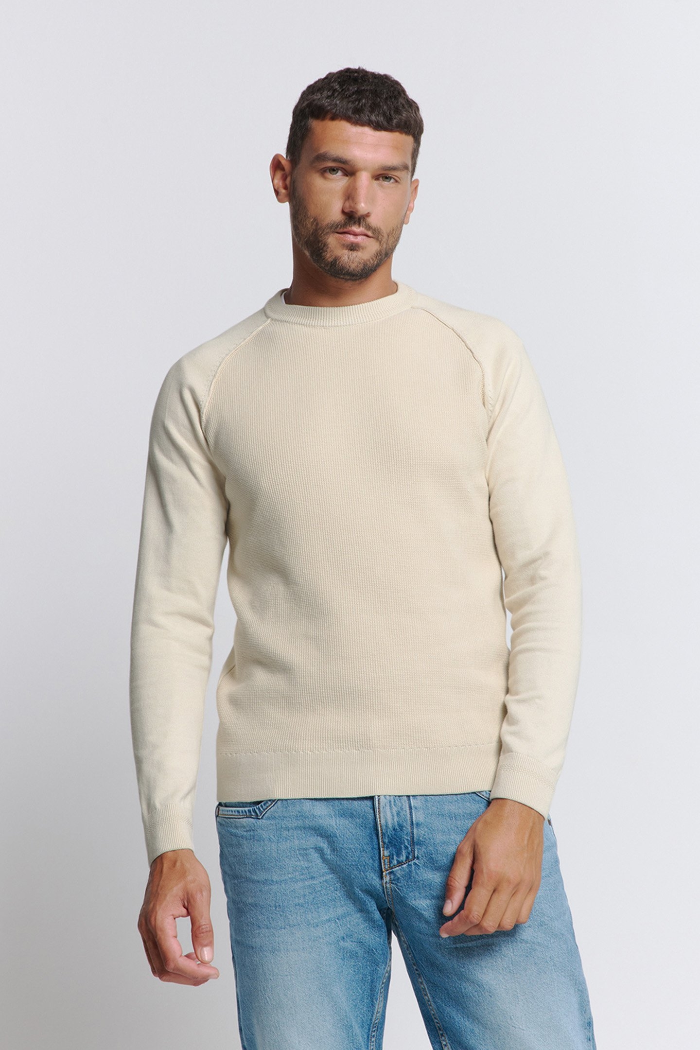 PULLOVER CREWNECK SOLID RELIEF KNIT KIT 1