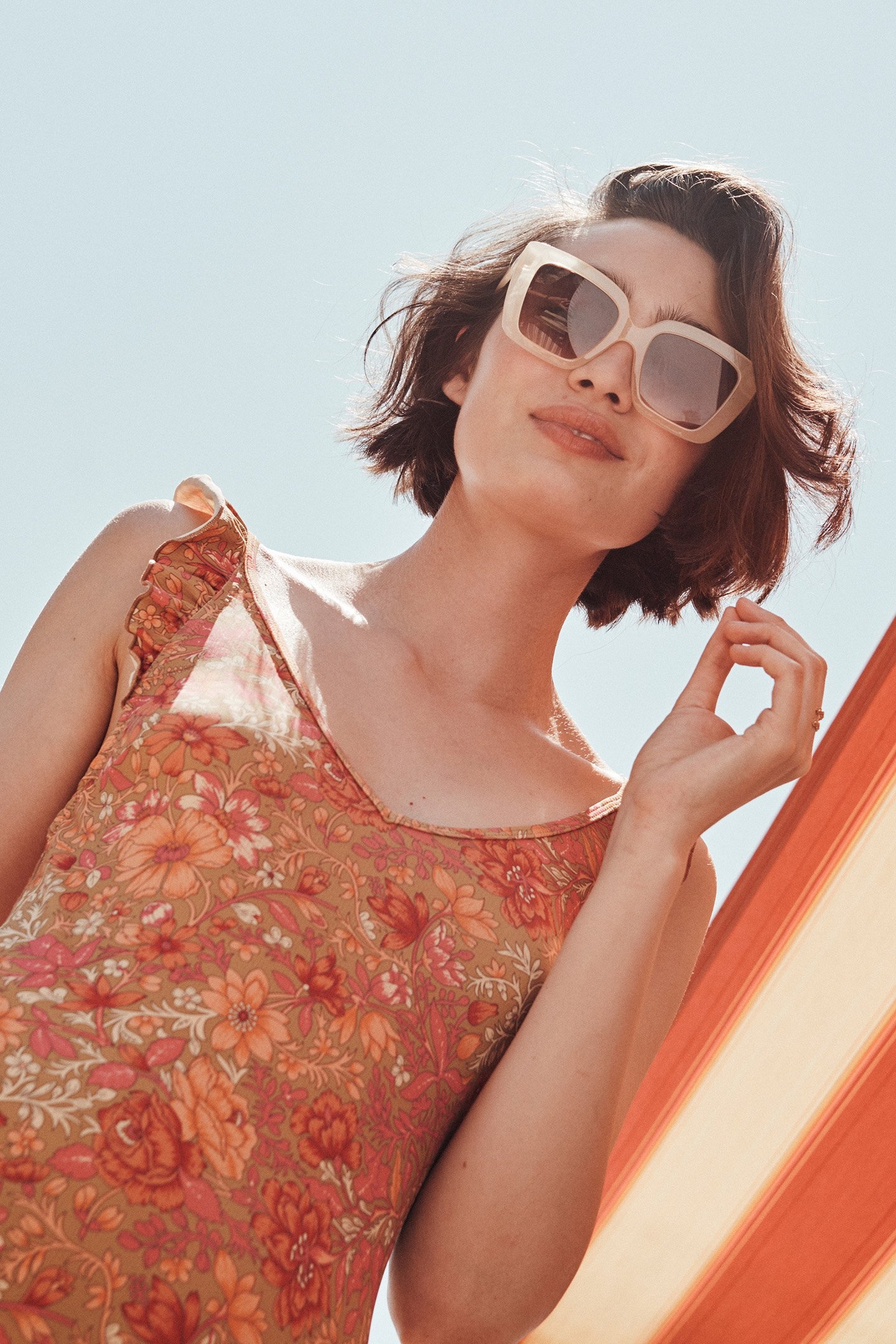 BATHING SUIT REVA KHAKI MULTI FLOWERS 4