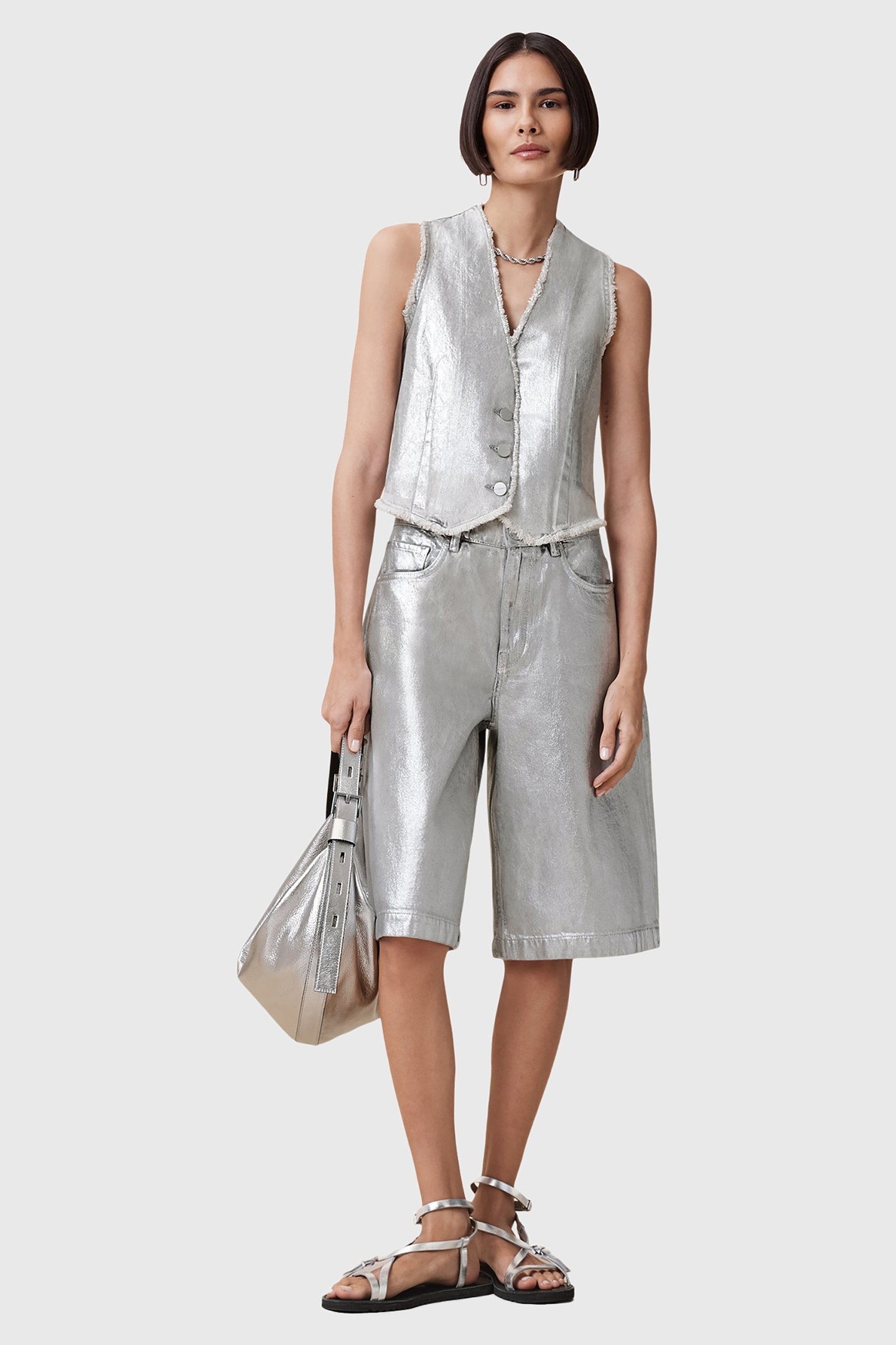 ANDREA WAISTCOAT METALLIC SILVER 5