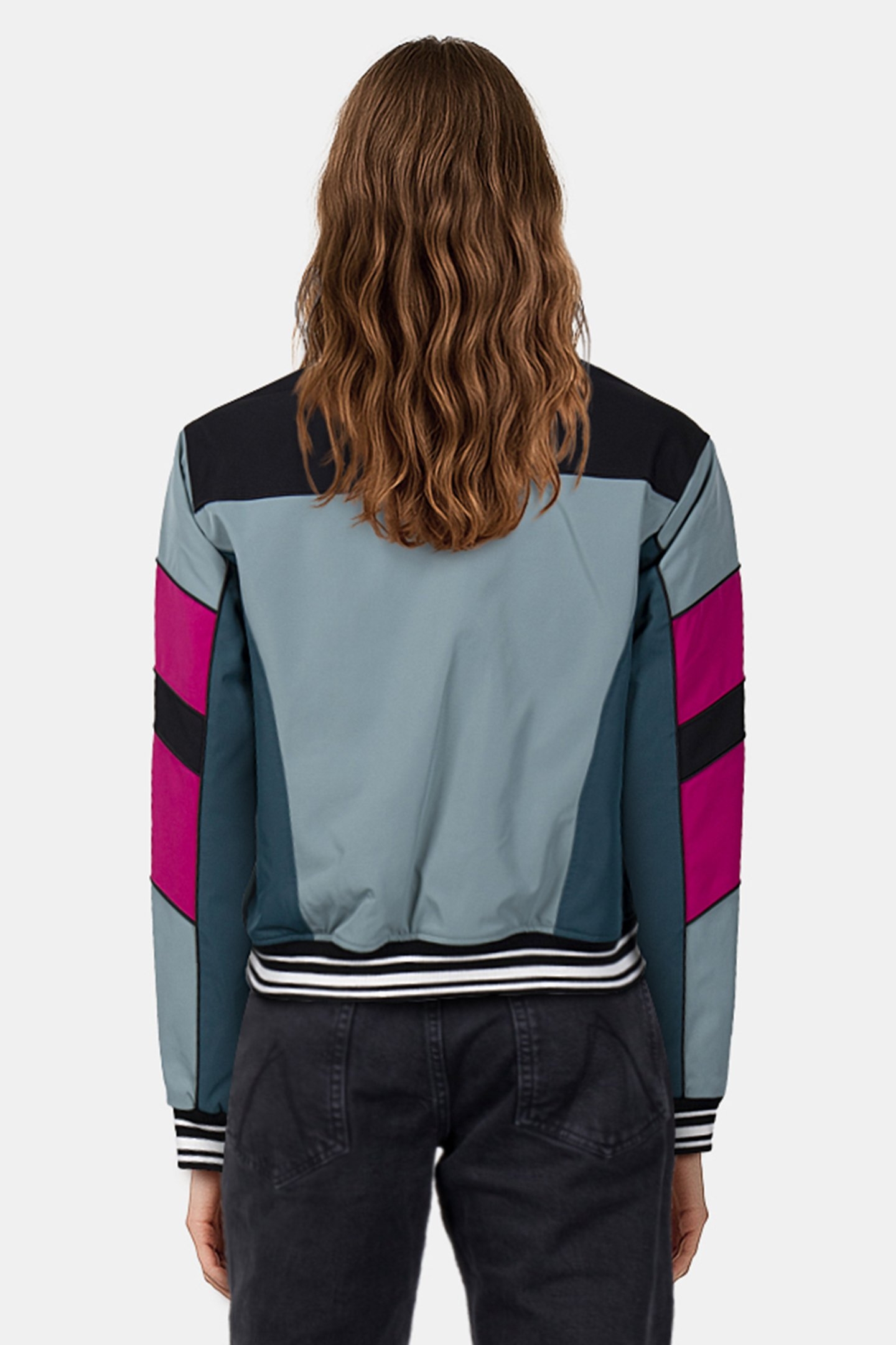 COLORFUL MOTORCYCLE-INSPIRED JACKET CELADON 2