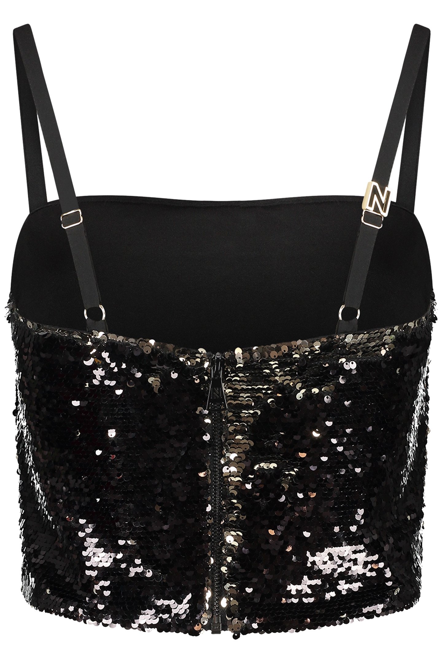 SEQUIN TOP BLACK GOLD 2