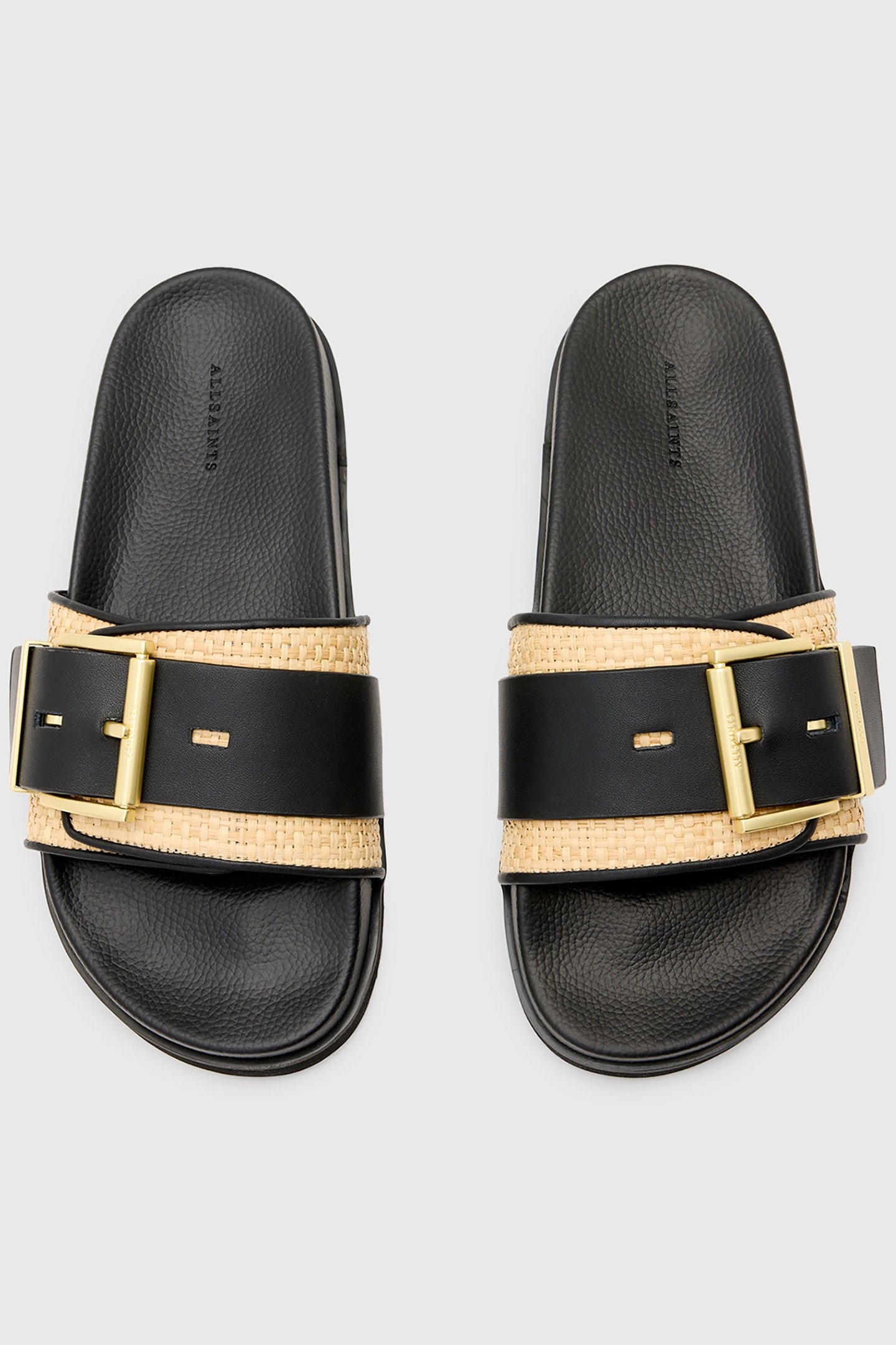 ELLIE RAFFIA SLIDER NATURAL/BLACK 4