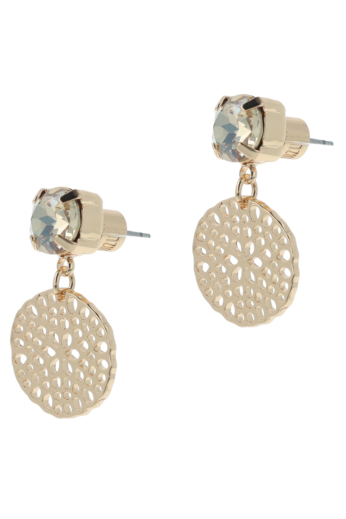 FLOWER DISC CRYSTAL EARRINGS 3