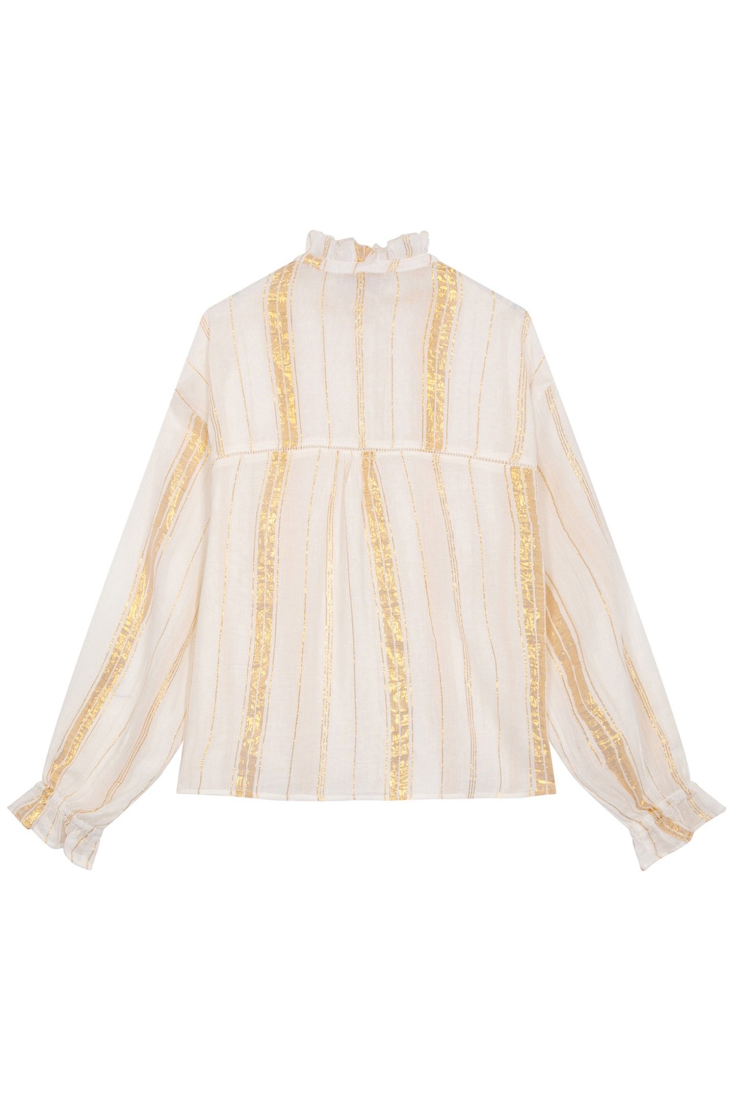 BLOUSE ILONKANIA WHITE & GOLD STRIPES 4