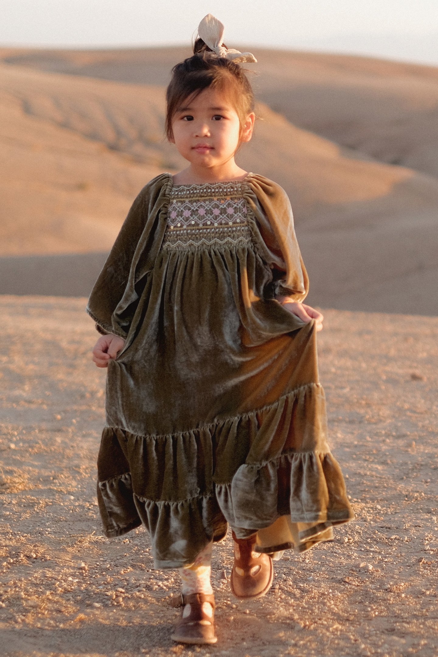 DRESS OLIVINA KHAKI WILD BOUQUET 1