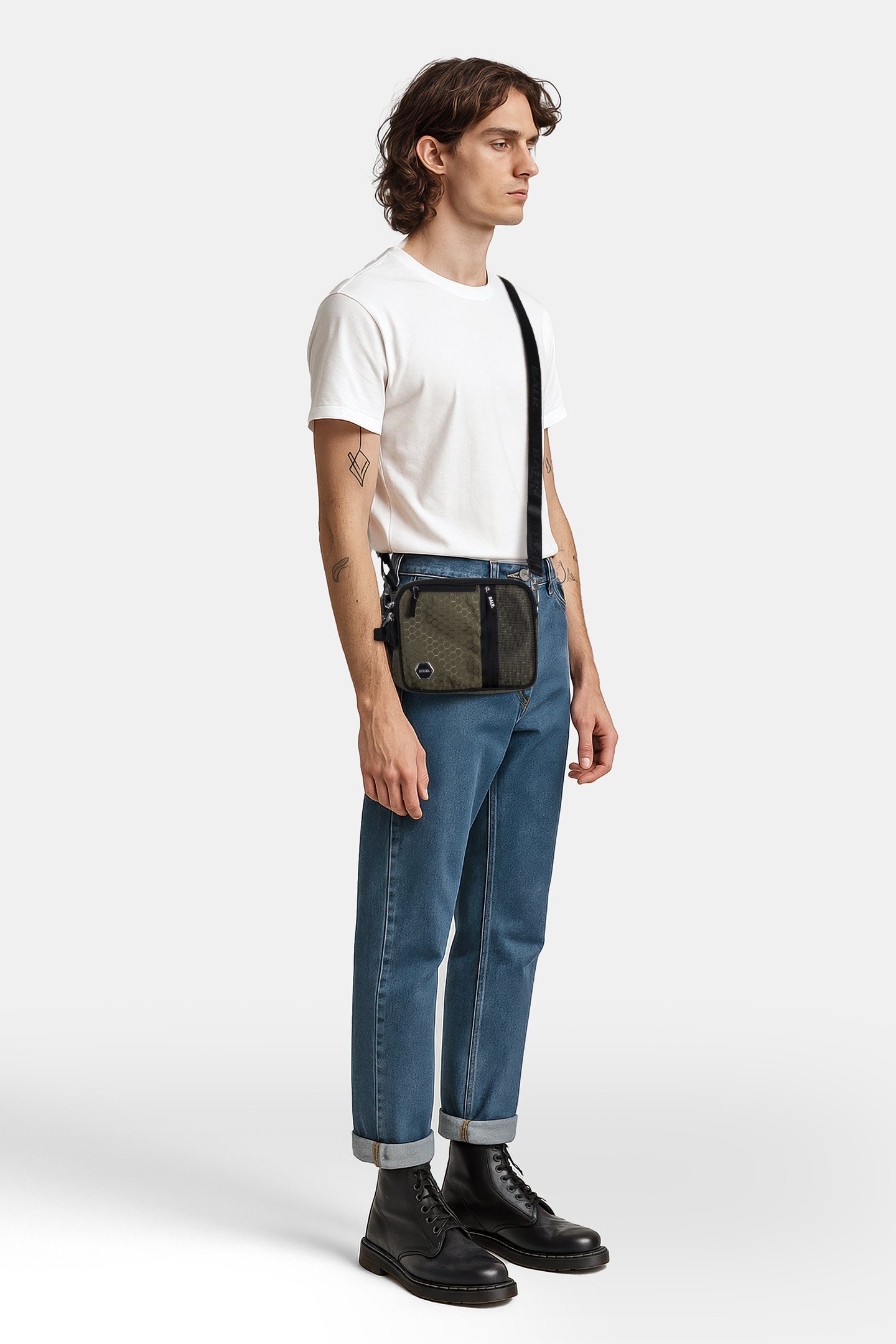 UNISEX BALR. HEXAGON SHOULDER BAG SPHAGNUM 1