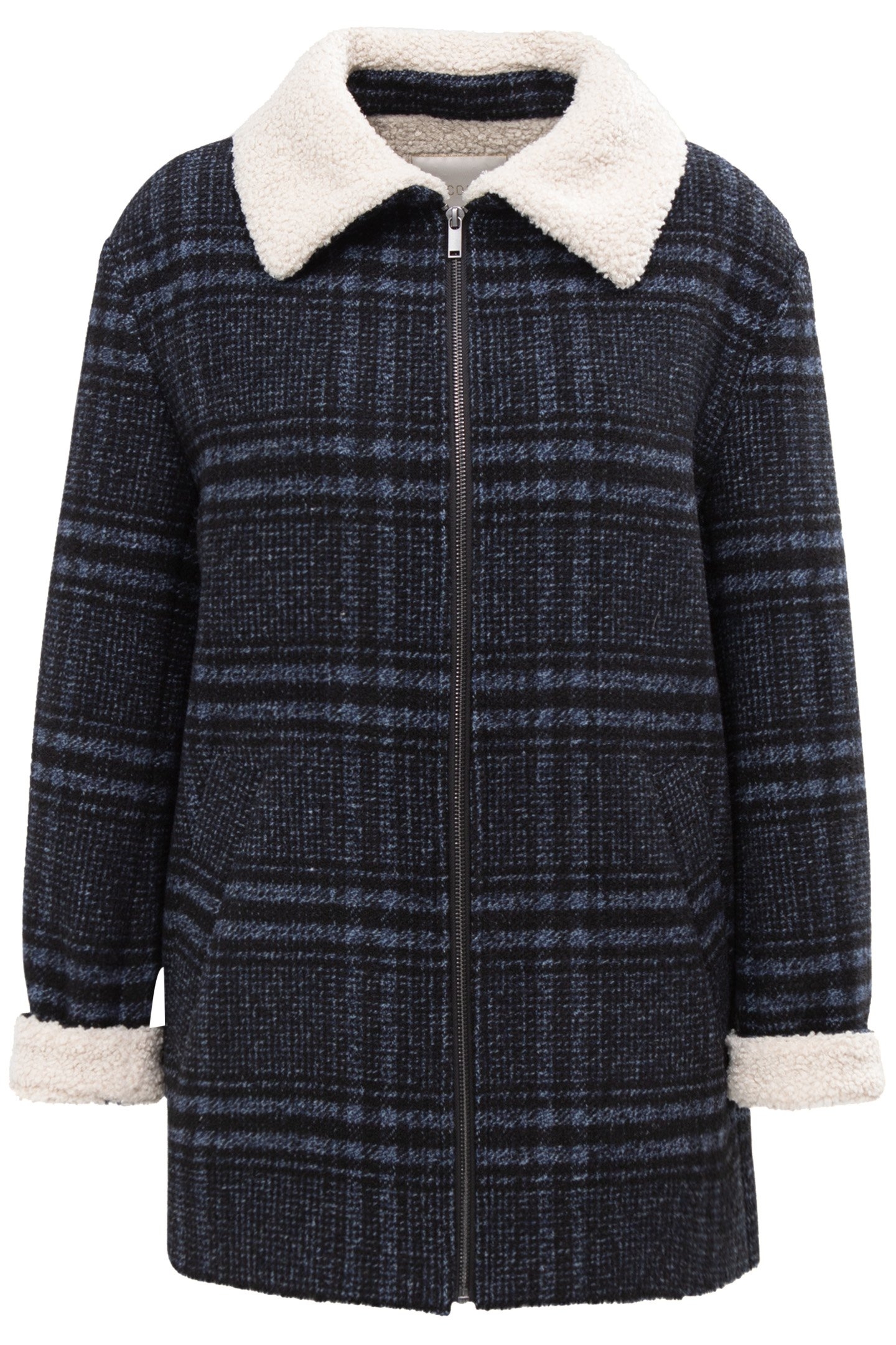 NAVY CHECK COAT NAVY 4