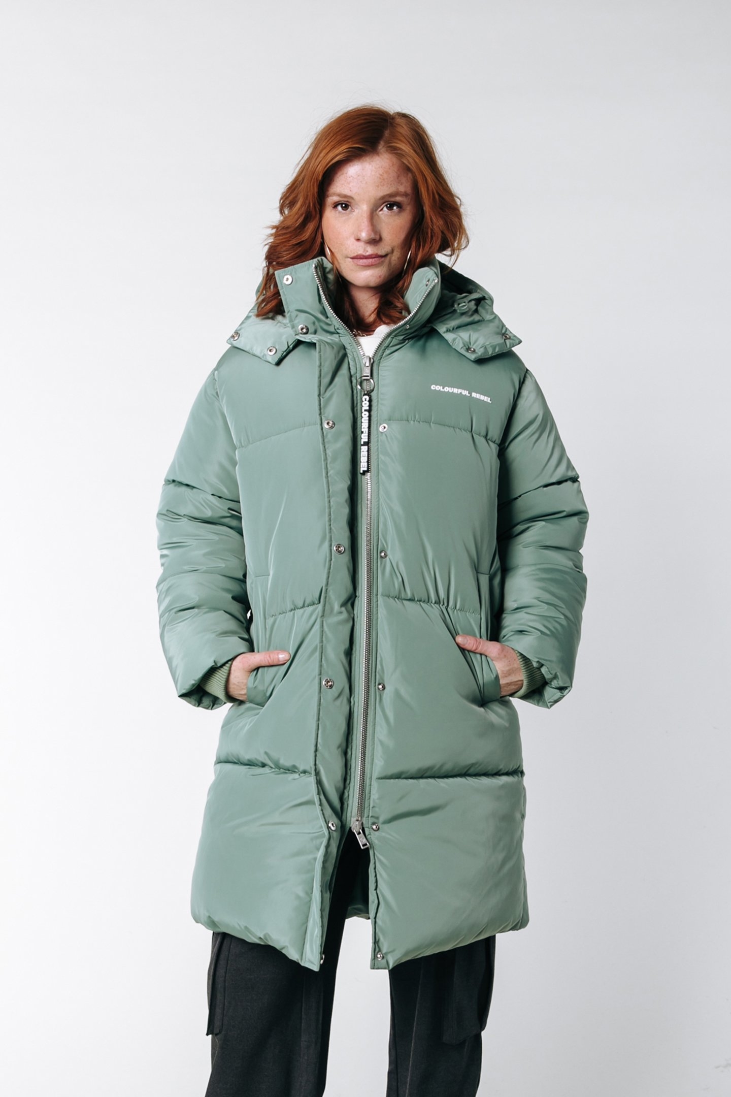 NORTH LONG PUFFER JACKET VINTAGE GREEN 1