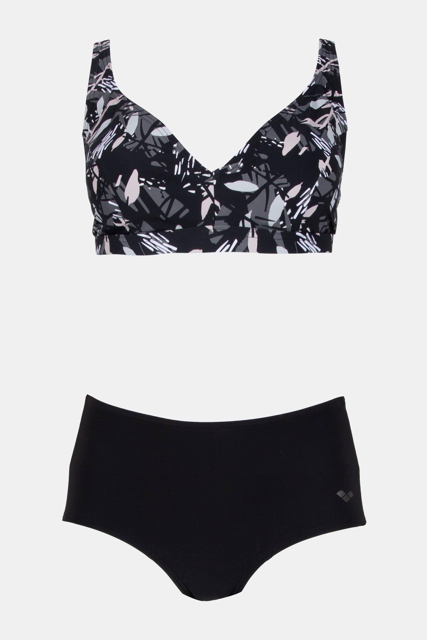 WOMEN'S BODYLIFT SWIMSUIT FRANCY TWO PIE BLACK WHITE MULTI 3