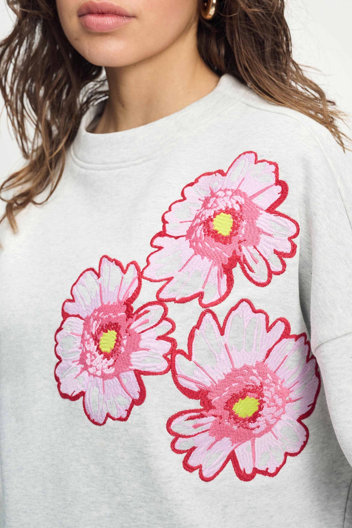 SWEATER - FLORAL GREY MELANGE 6