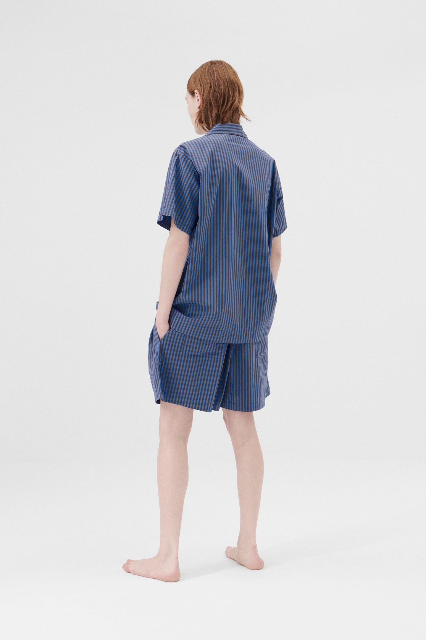 UNISEX POPLIN SHORT SLEEVE SHIRT VERNEUIL STRIPES 2