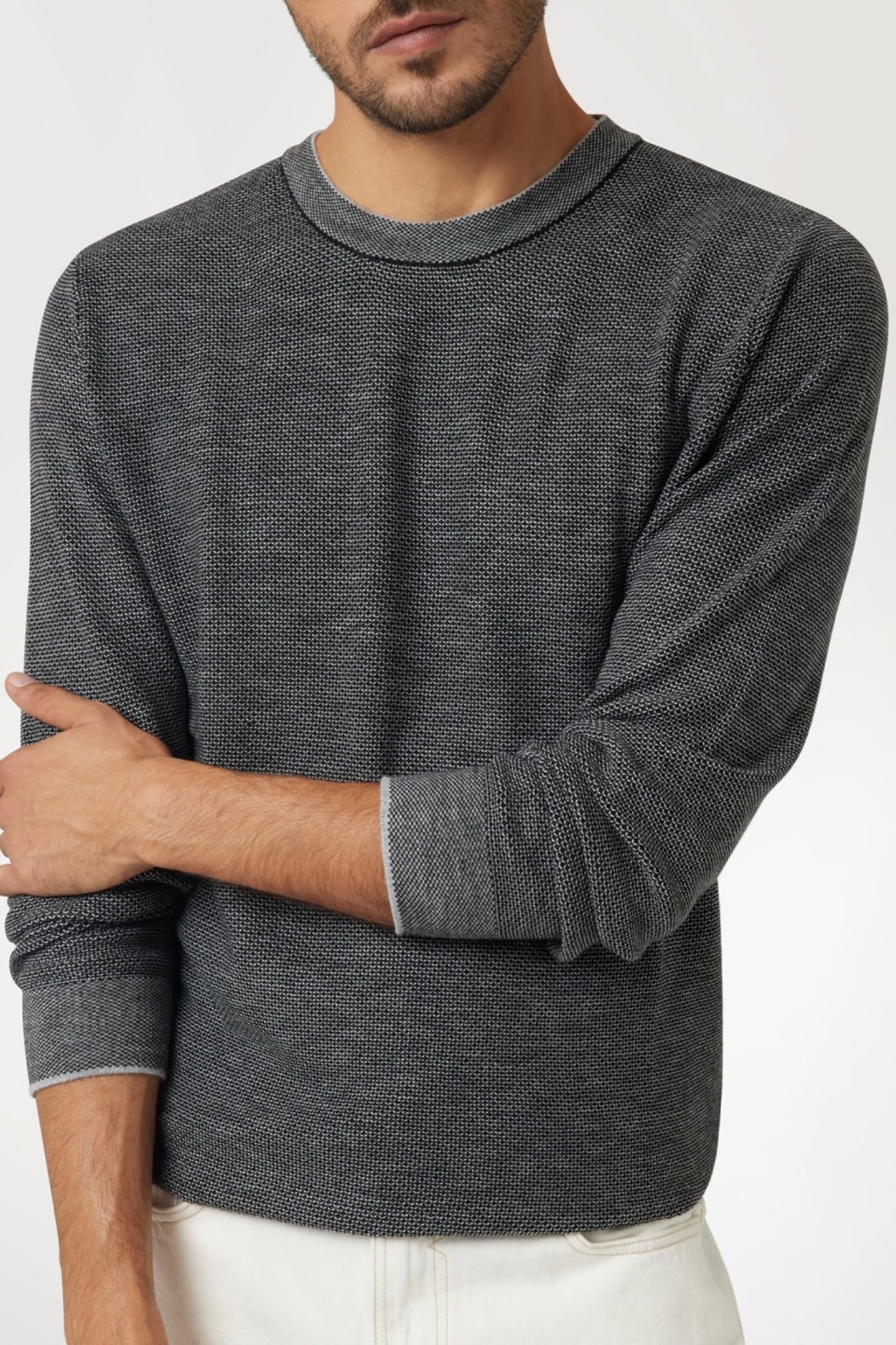 EARLE LS STITCHED CN JBLK MARBLE HEATHER 8