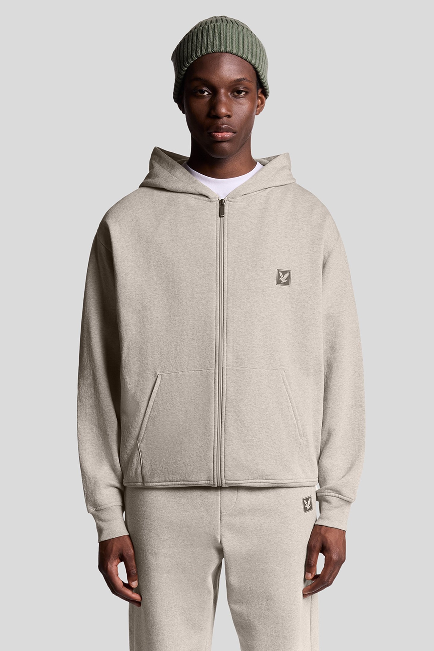 LOUNGEWEAR ZIP THROUGH HOODIE OATMEAL MARL 1