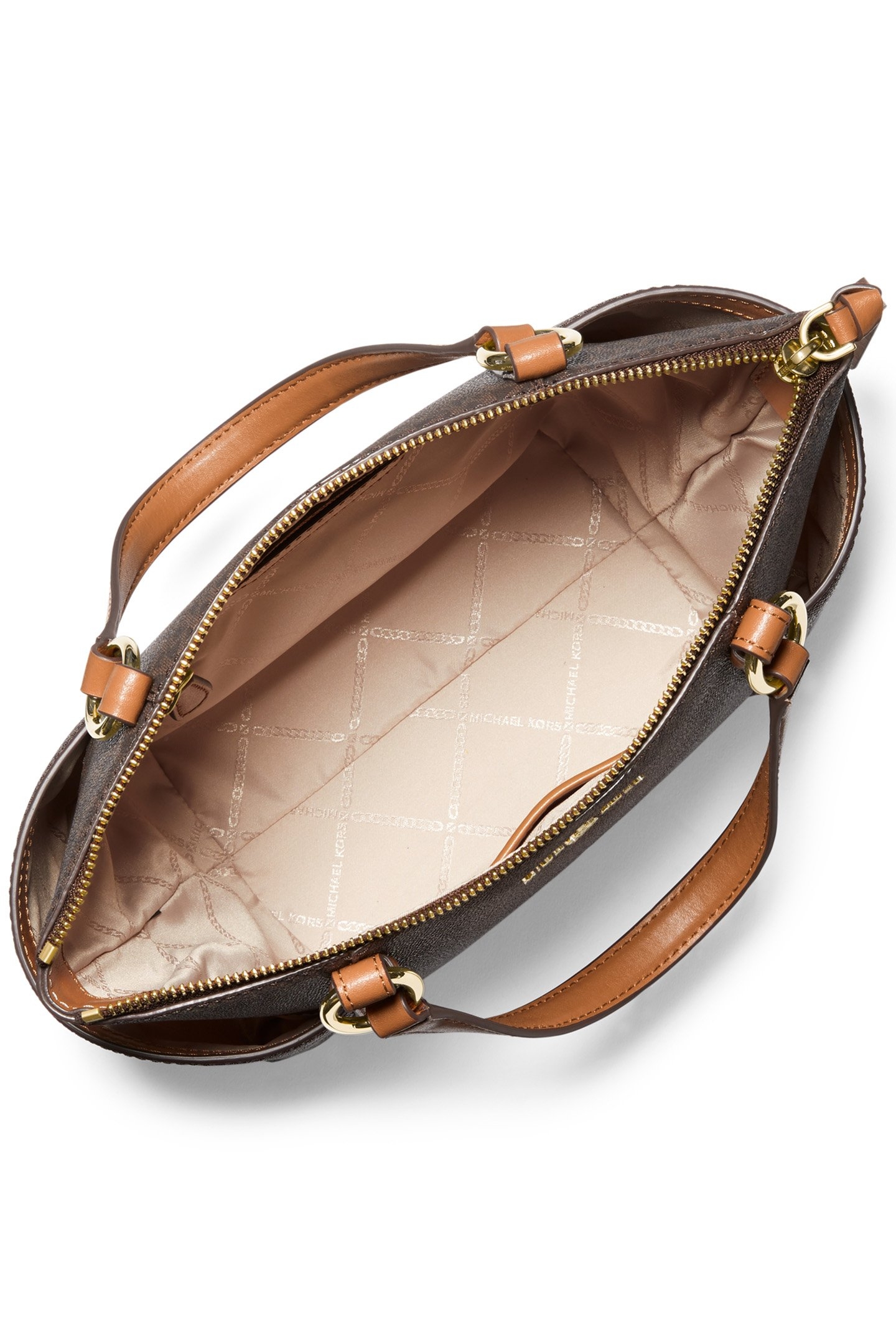 TOP ZIP TOTE BAG IN BROWN 3