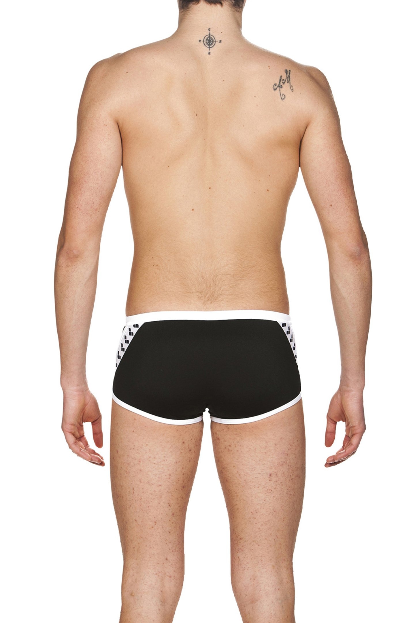 M TEAM STRIPE LOW WAIST SHORT BLACK WHITE 2