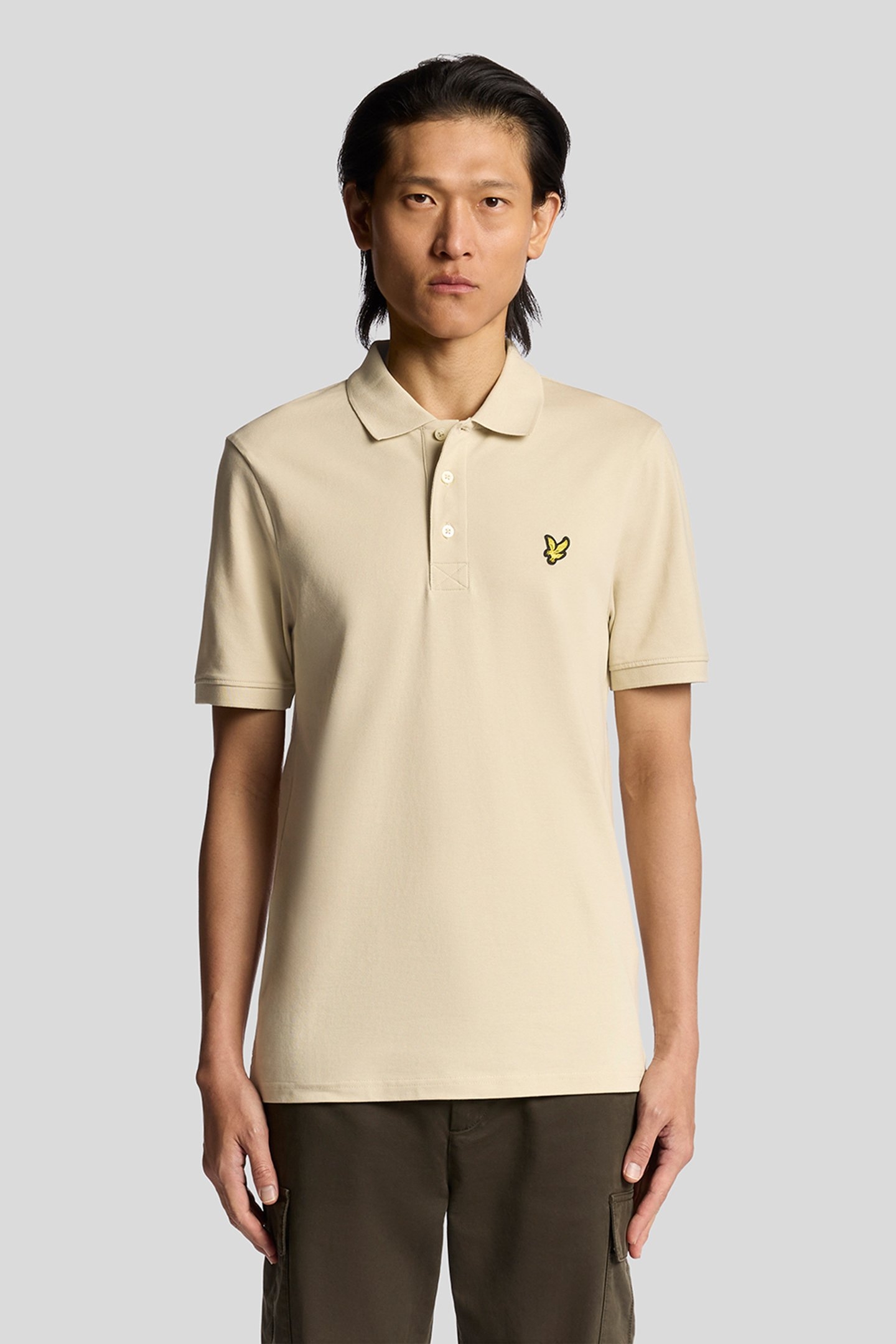 PLAIN POLO SHIRT GREY TAUPE 1