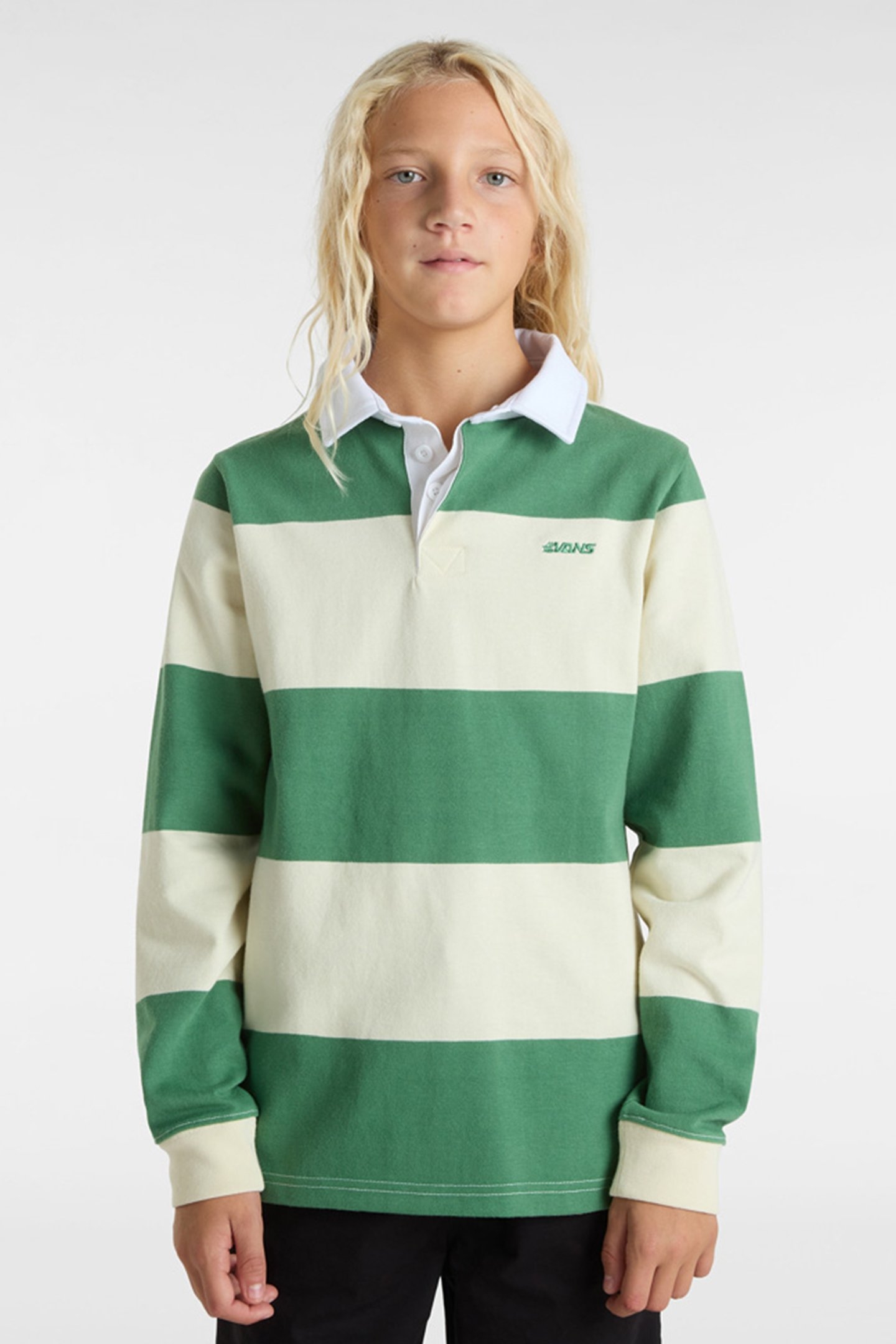 BOYS WARD RUGBY LS KNIT FAIRWAY/LEMON ICING 1