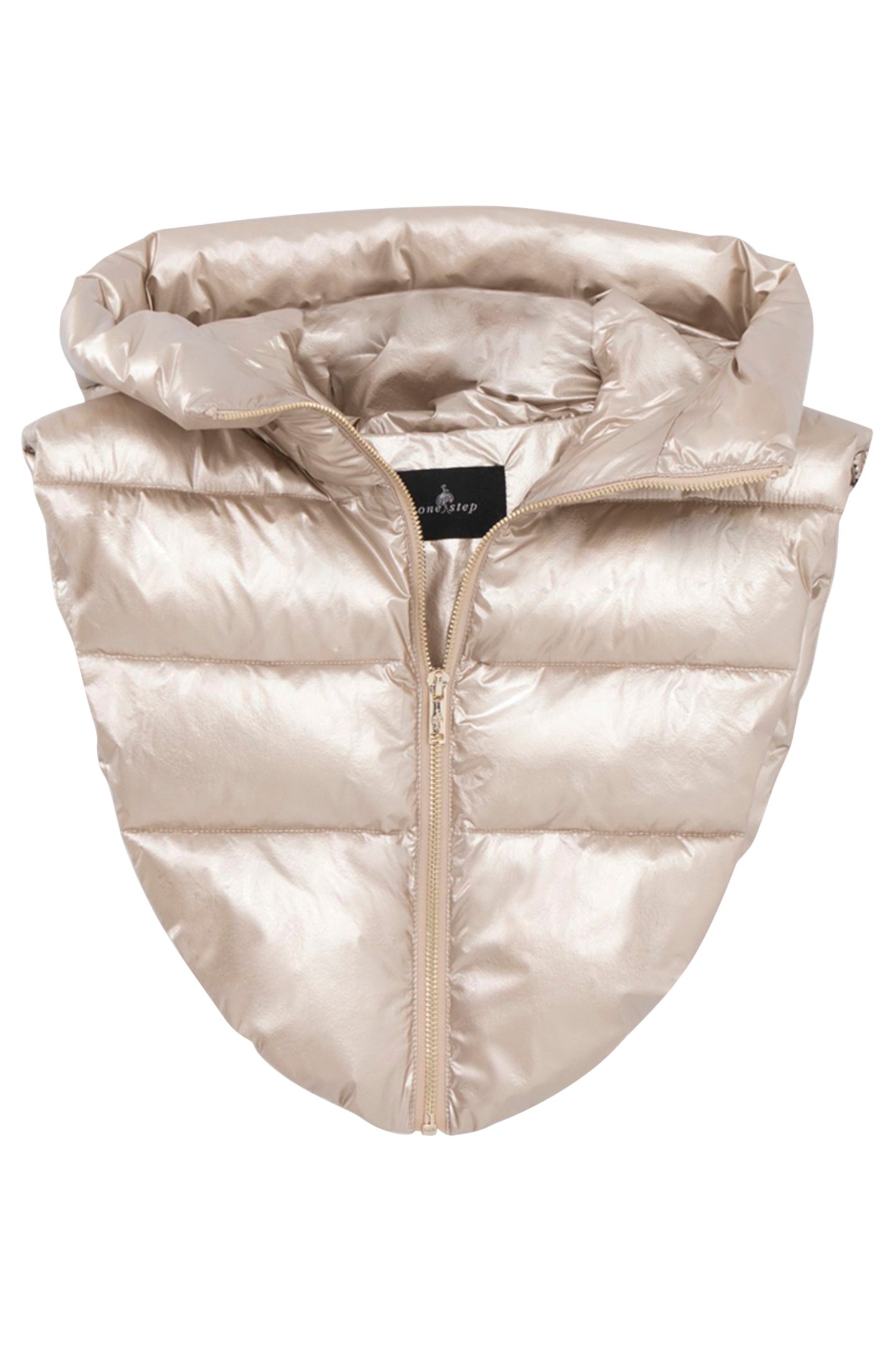 ARRY - GOLD QUILTED NYLON DOWN JACKET WITH DUPONT™ SORONA® 1