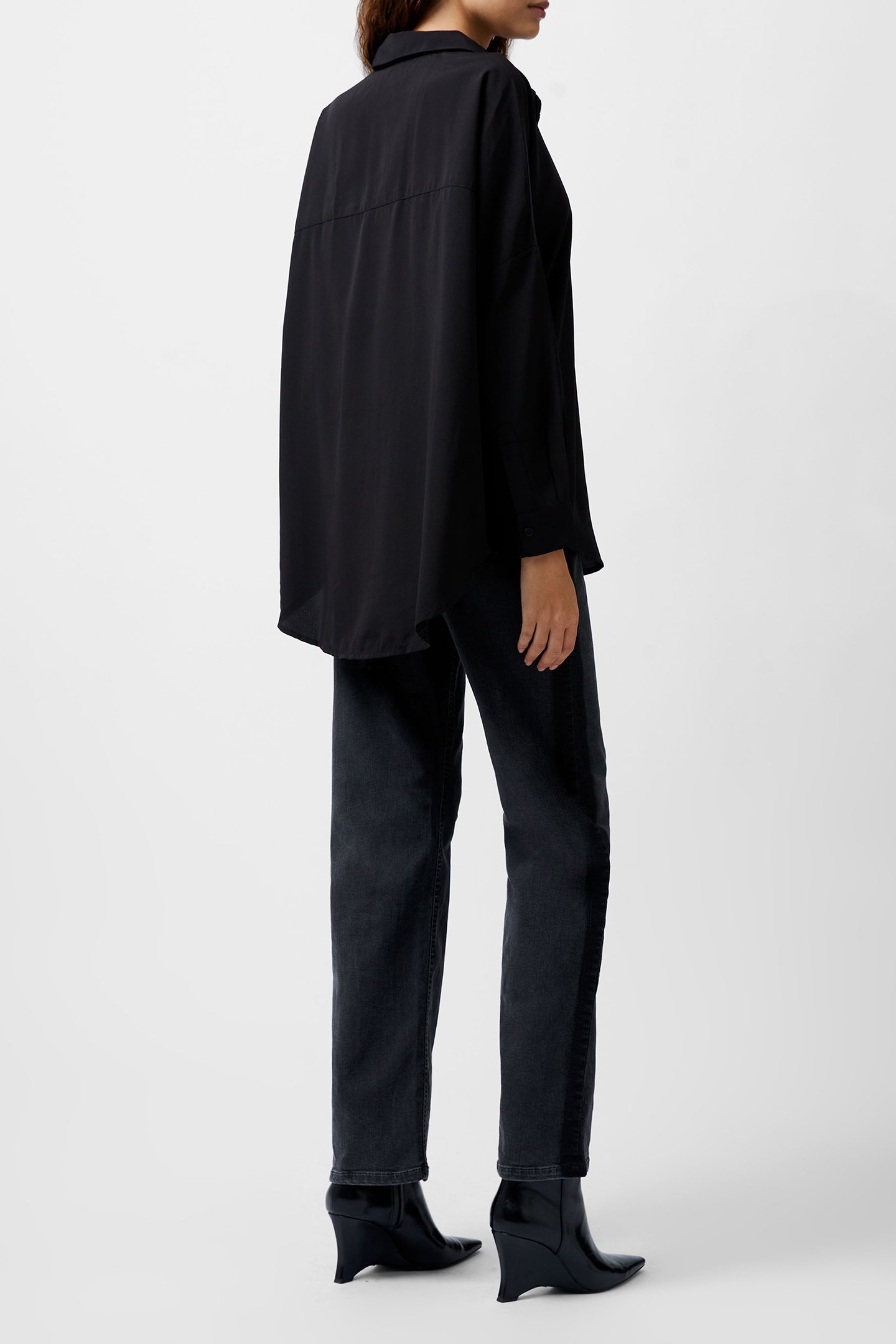 CAPRINA CREPE LS BUTTON SHIRT BLACK 3