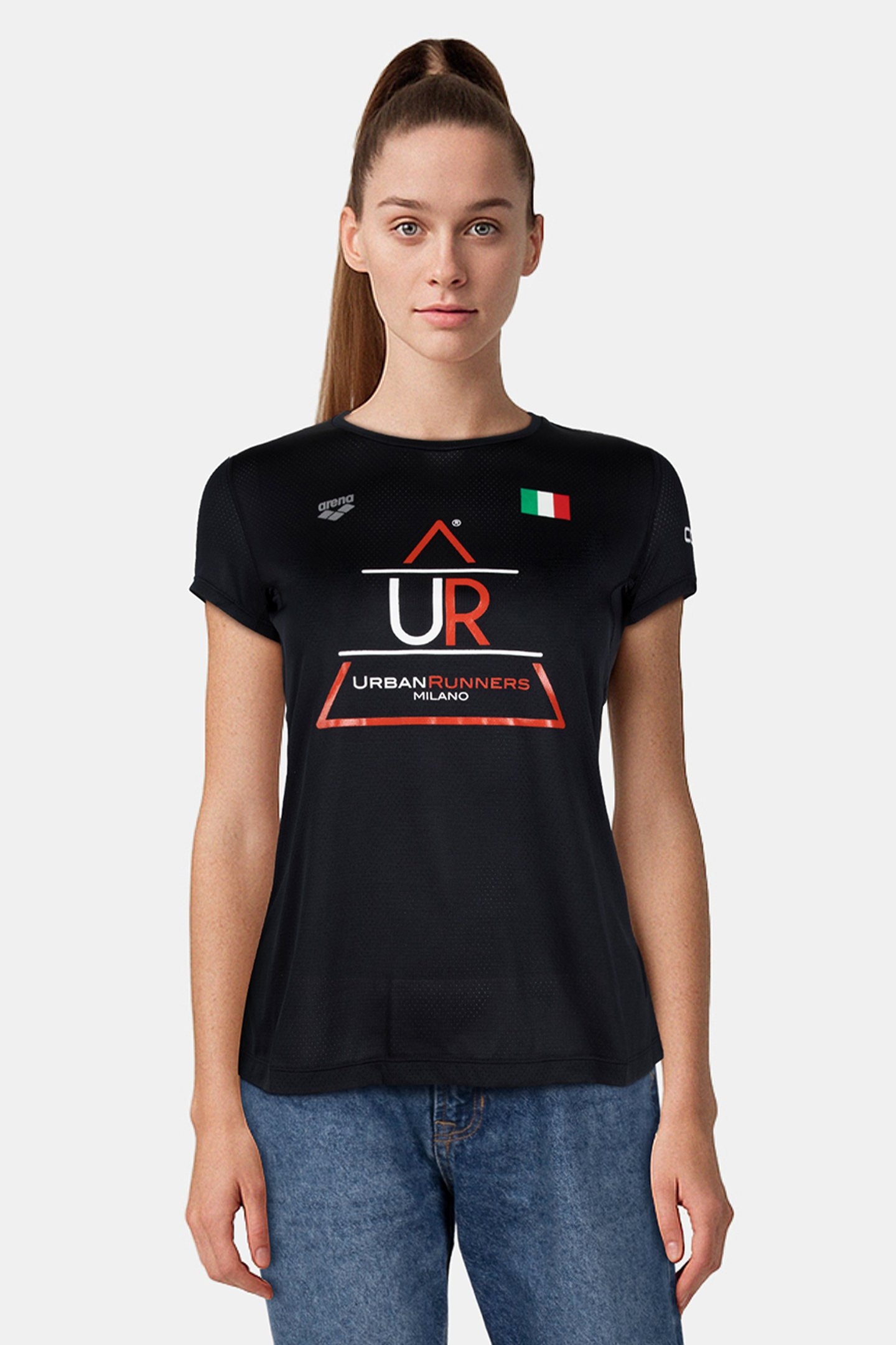 W RUN S/S MESH UR BLACK UR 1