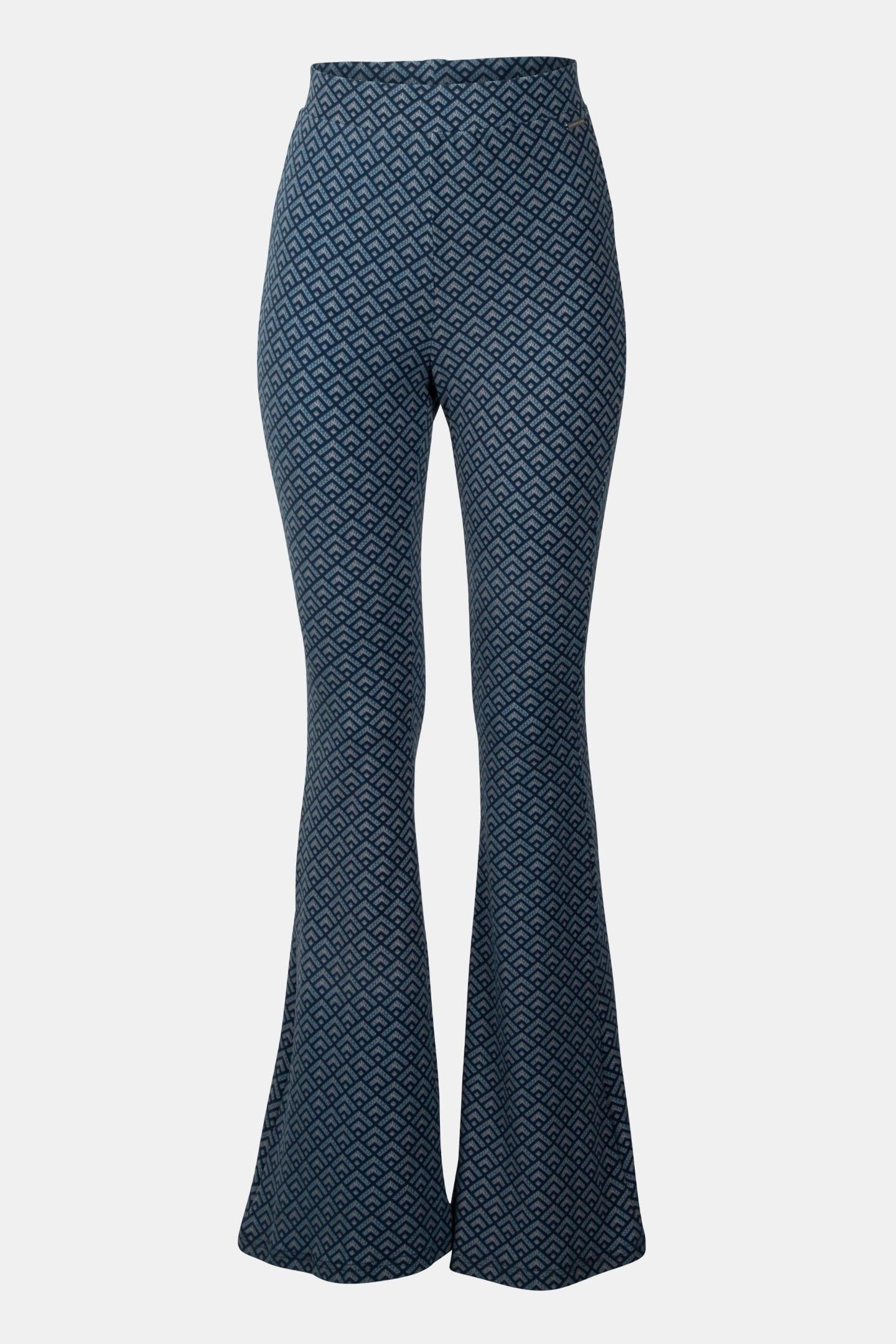 SMALL GEO PEACHED EXTRA FLARE PANTS DARK PETROL 3