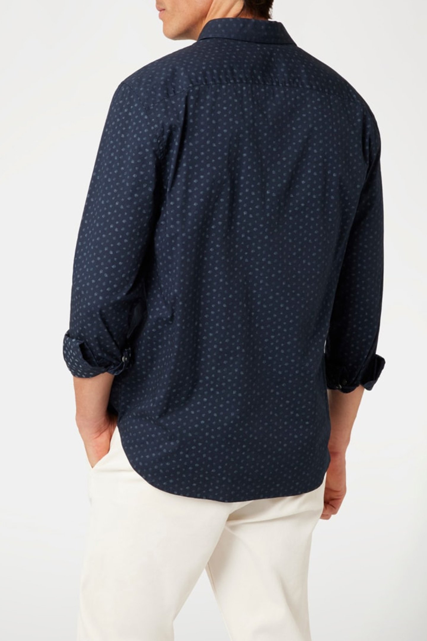 LS COLLIN SHIRT MICRO FLOWER AOP BLU 2