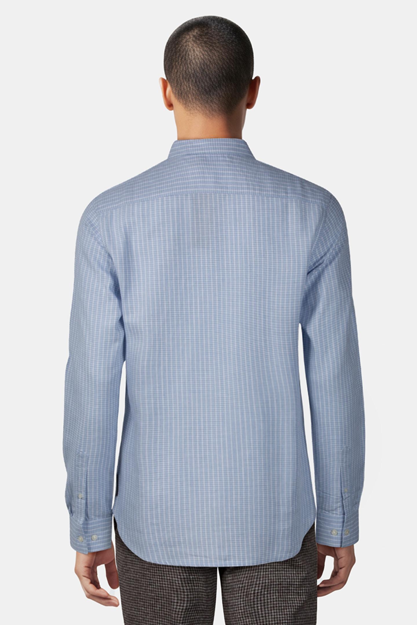 LINEN CHECK LONG SLEEVE SOFT BLUE CHECK 2