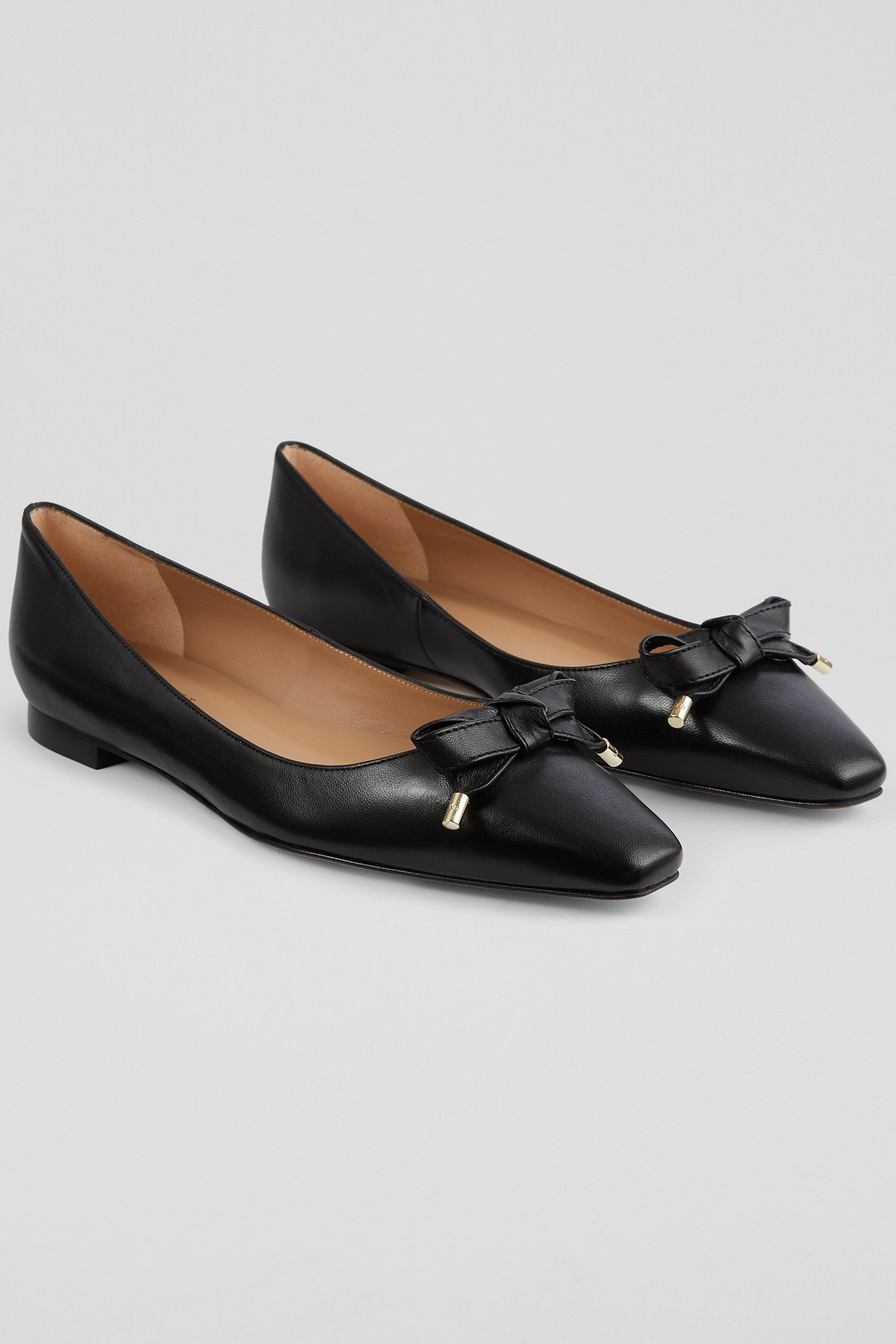 FL MABEL EYELET BOW FLAT BLACK 2