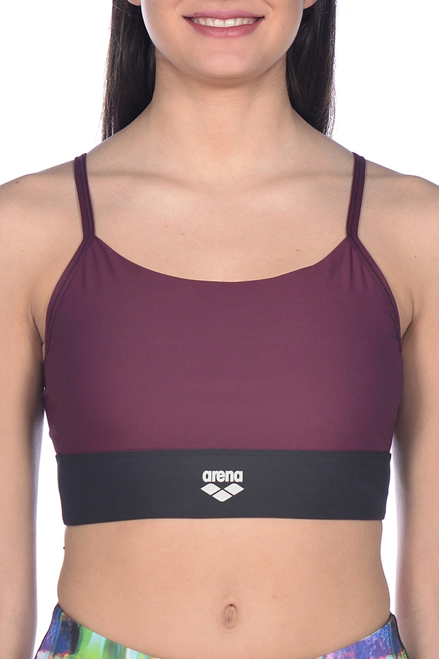 W GYM BRA TOP CROSS STRAPS RED WINE VIVID 1