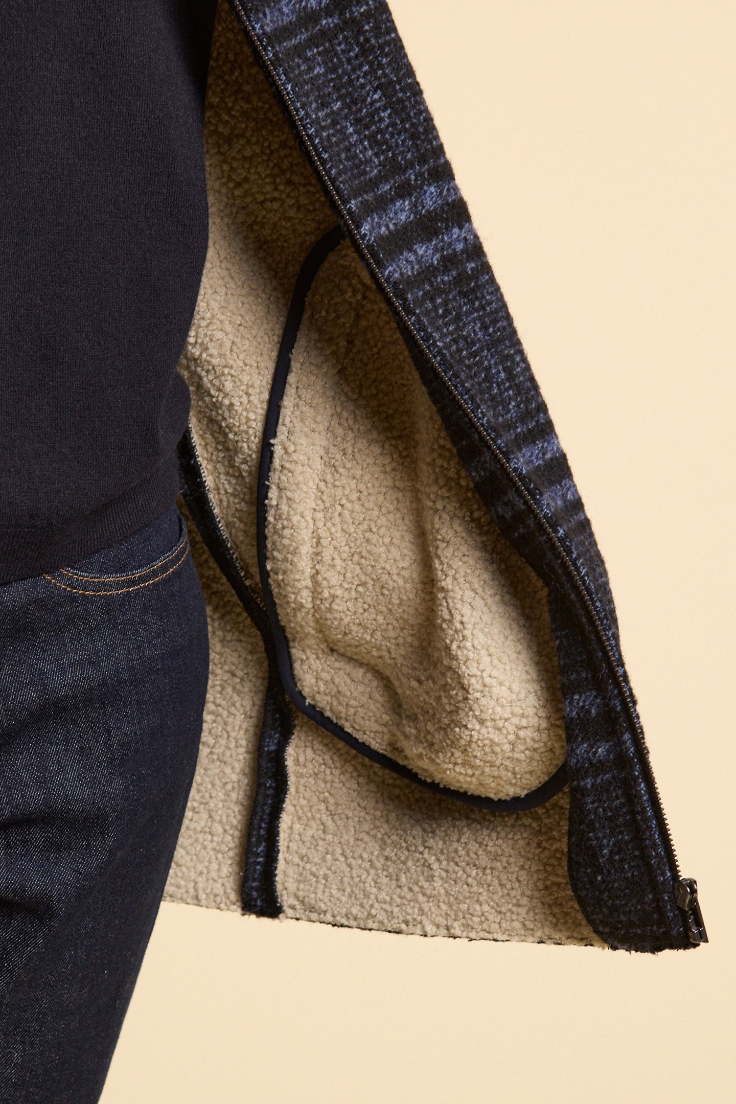 NAVY CHECK COAT NAVY 7