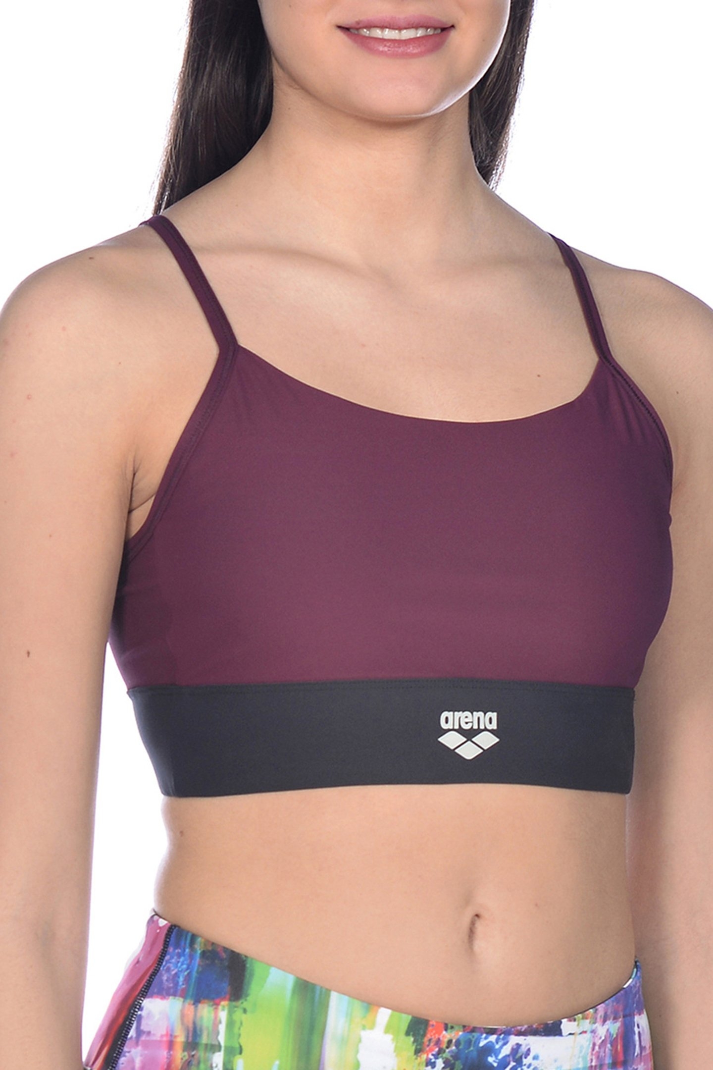 W GYM BRA TOP CROSS STRAPS RED WINE VIVID 5