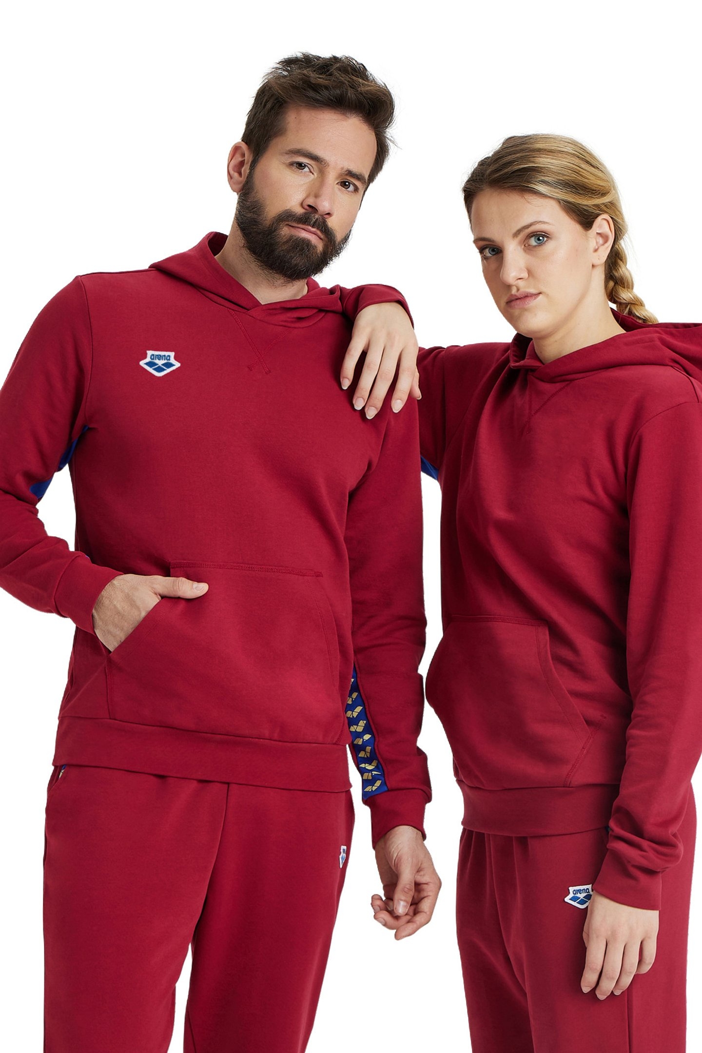 ARENA ICONS HOODED SWEAT SOLID BURGUNDY NEON BLUE BUTTER 8