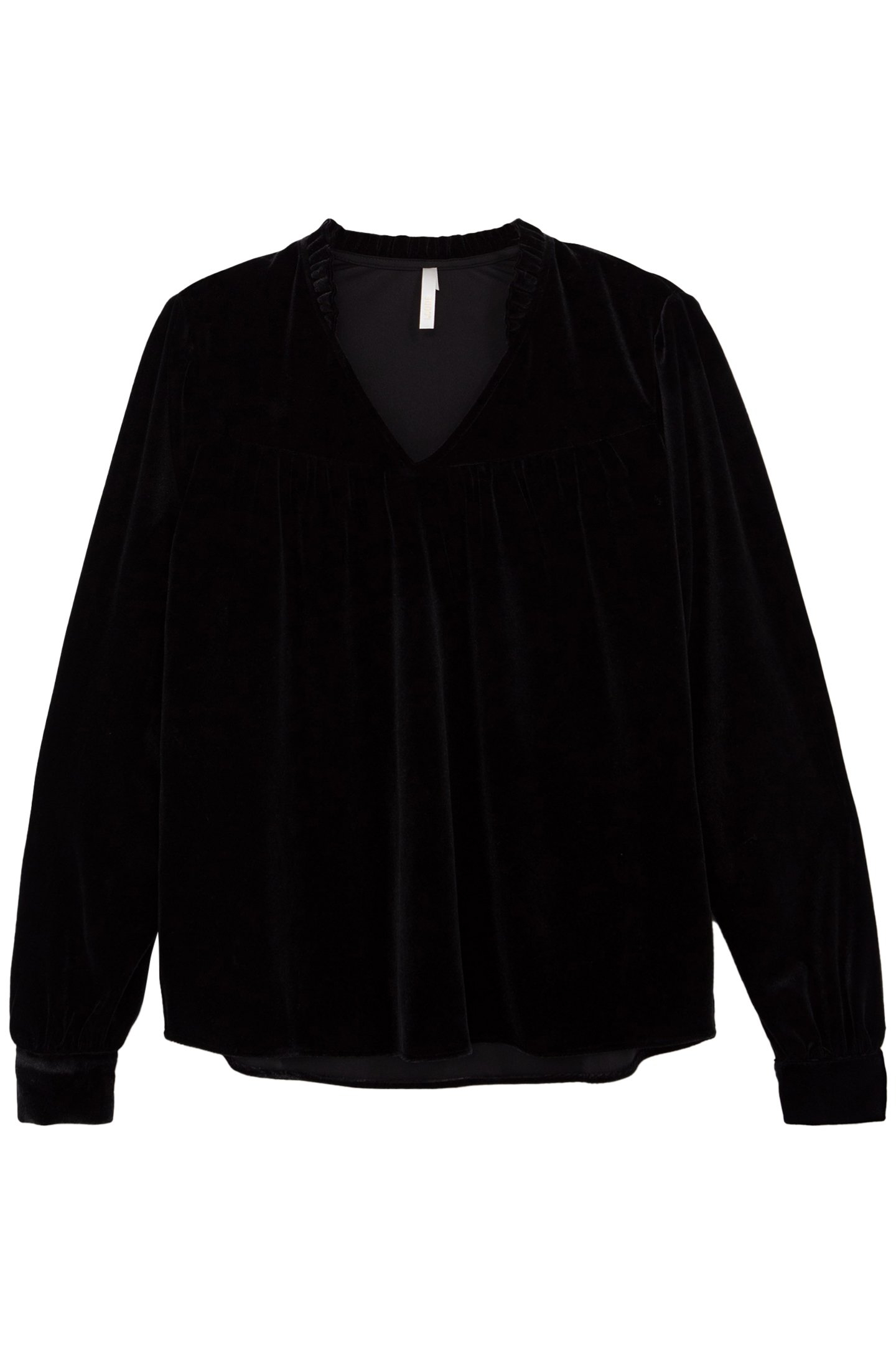 BLACK PANNE VELVET BLOUSE BLACK 4