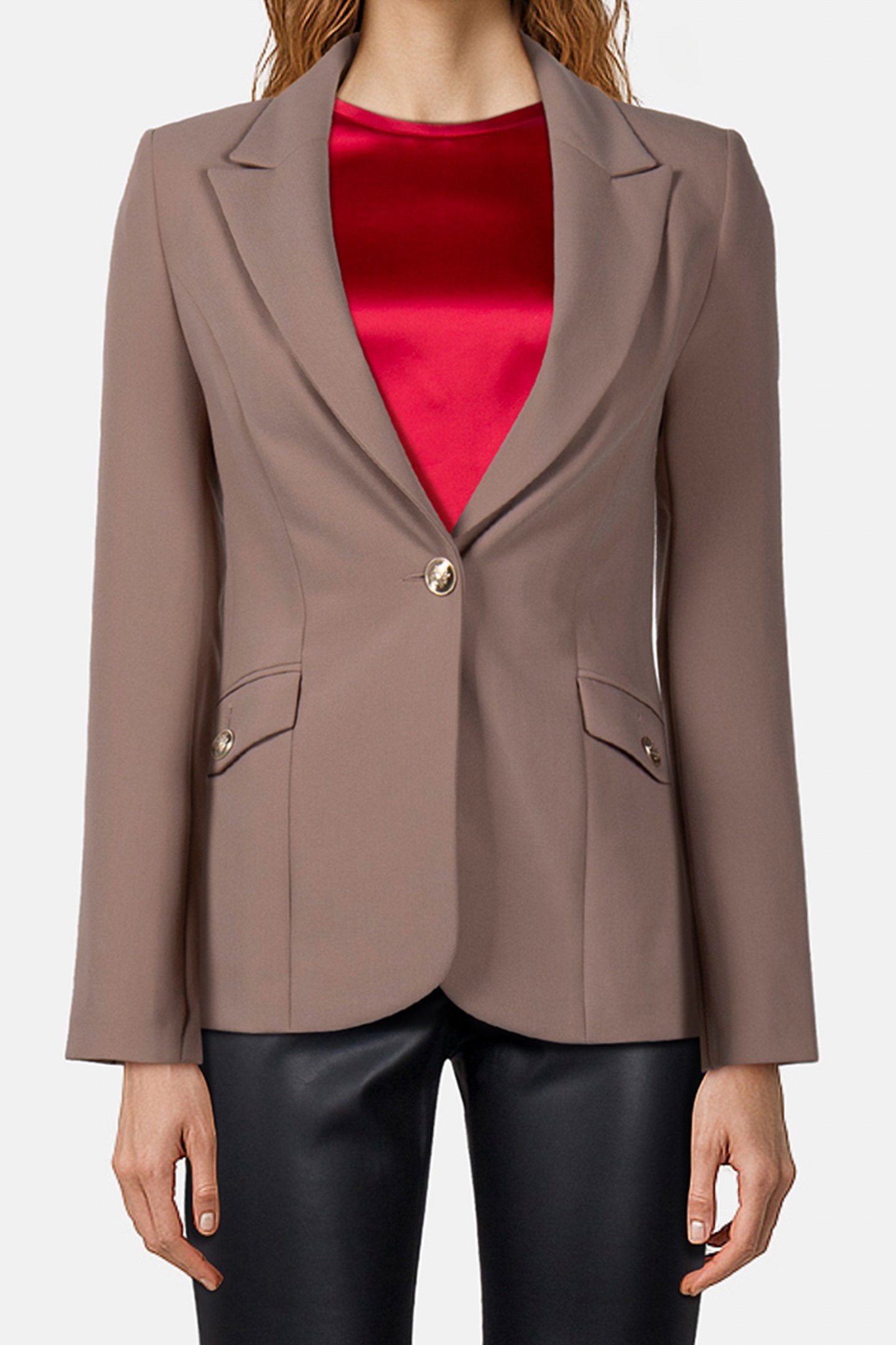 CELIA BLAZER SILK TAUPE 1