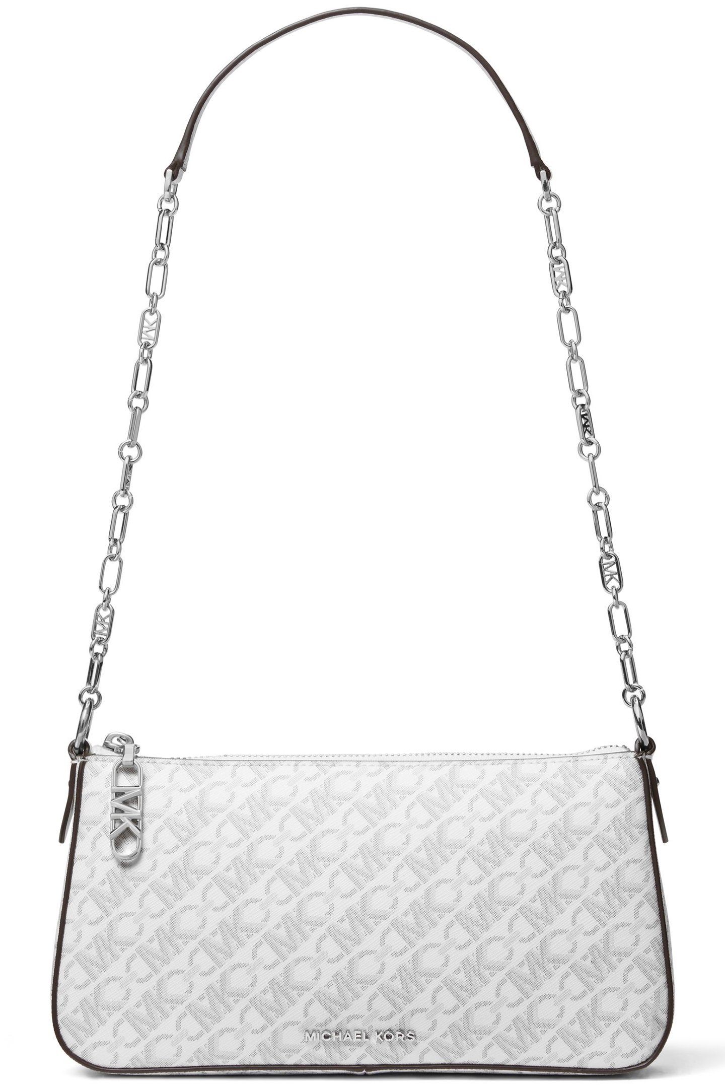 CHAIN POUCHETTE SHOULDER BAG IN WHITE 1