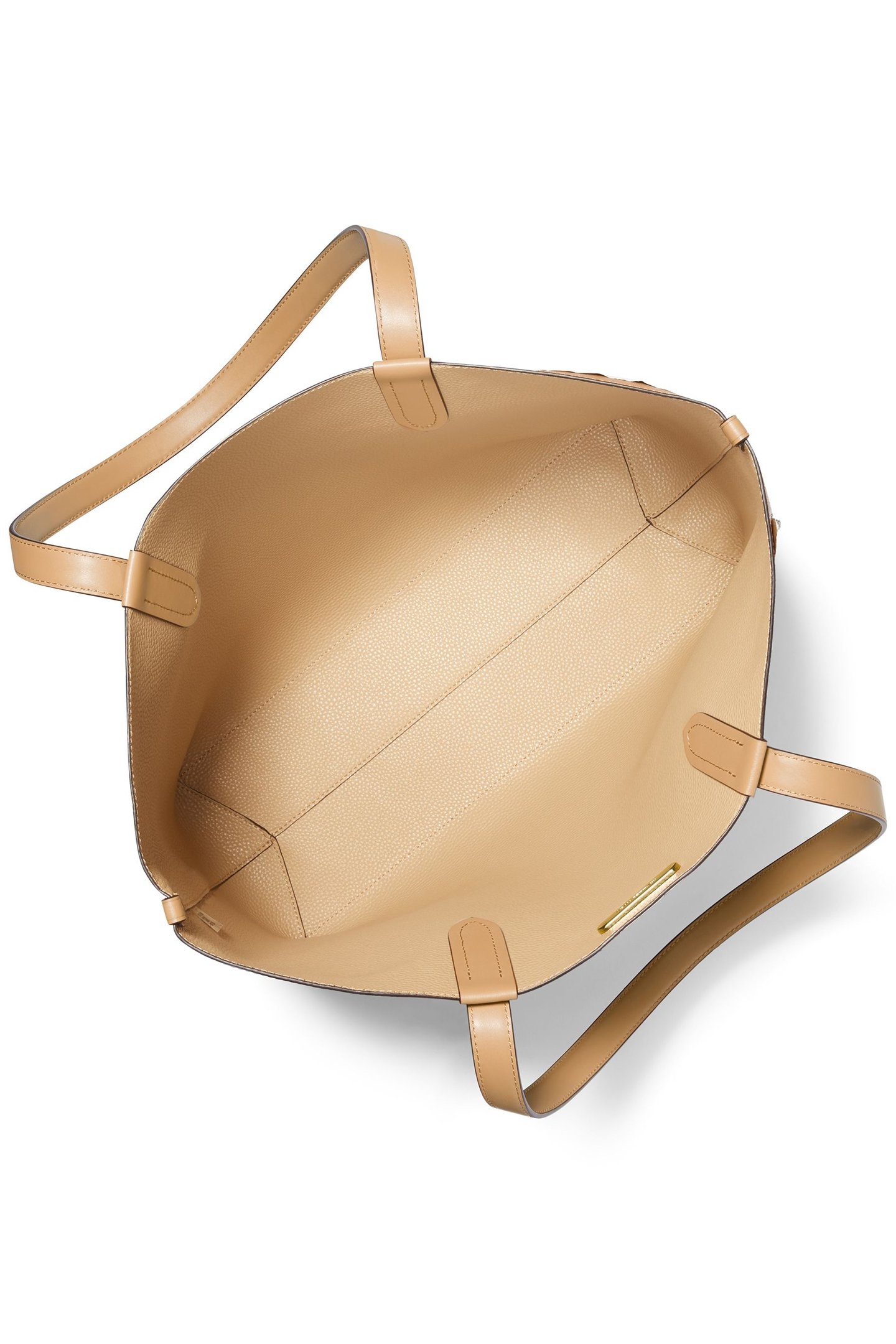 LARGE REVERSIBLE LEATHER TOTE IN BEIGE 5