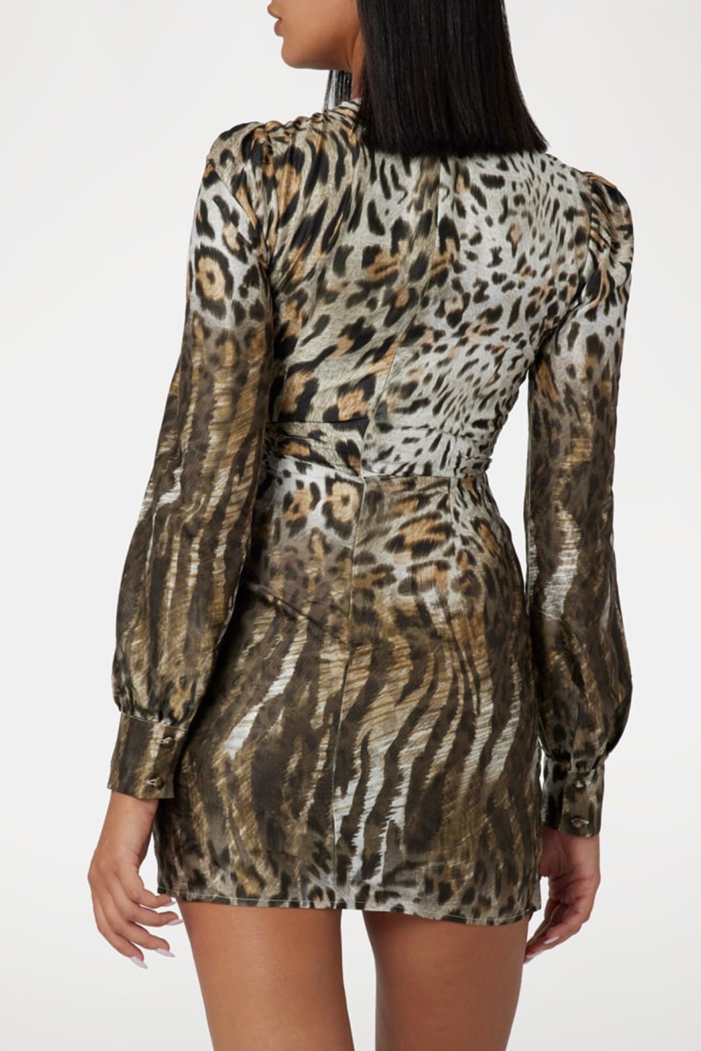 MARION FIX WRAP DRES WAVY LEOPARD PRINT 2