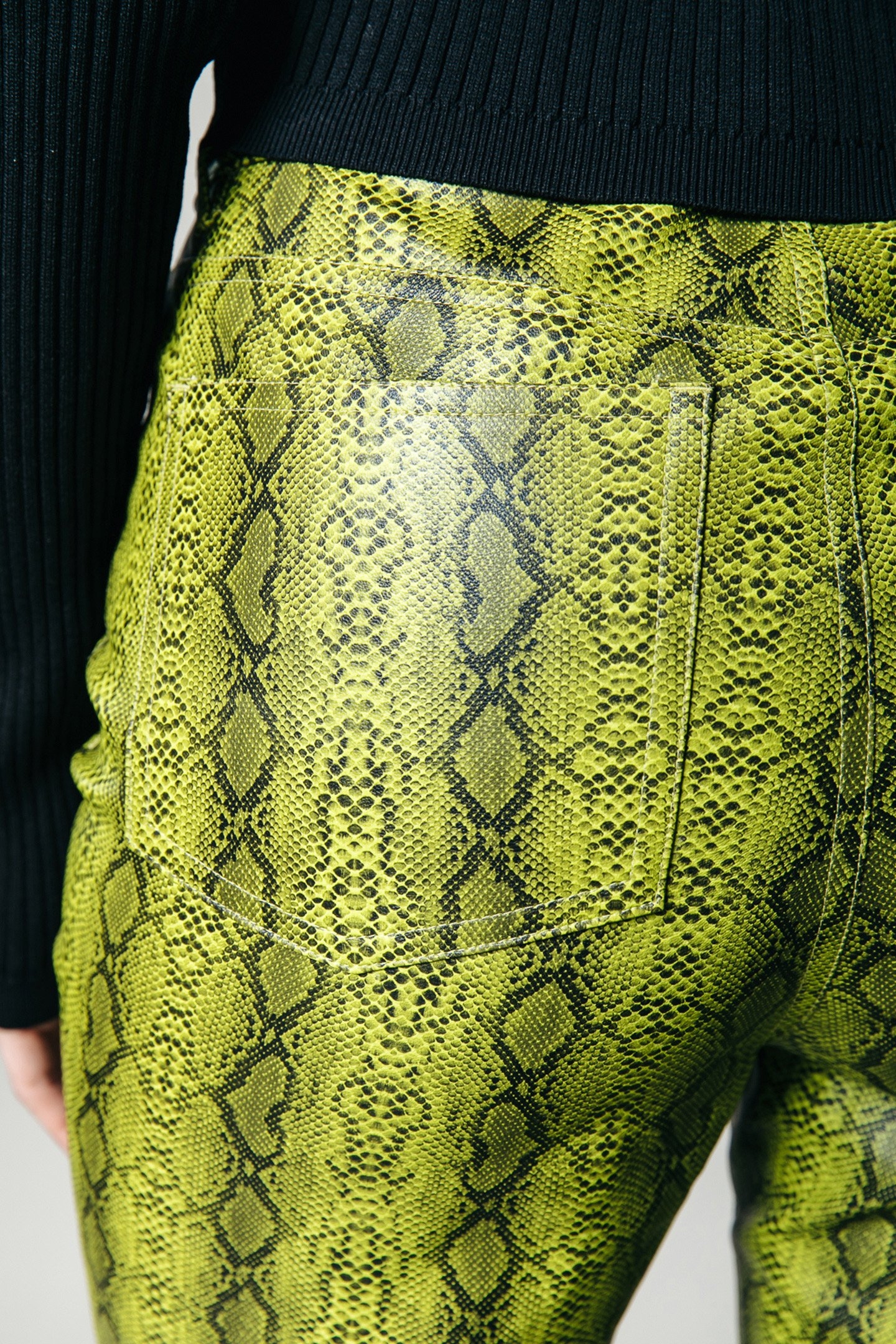 RUSSY SNAKE 5 POCKET HIGH WAIST PANTS NEON LIME 5