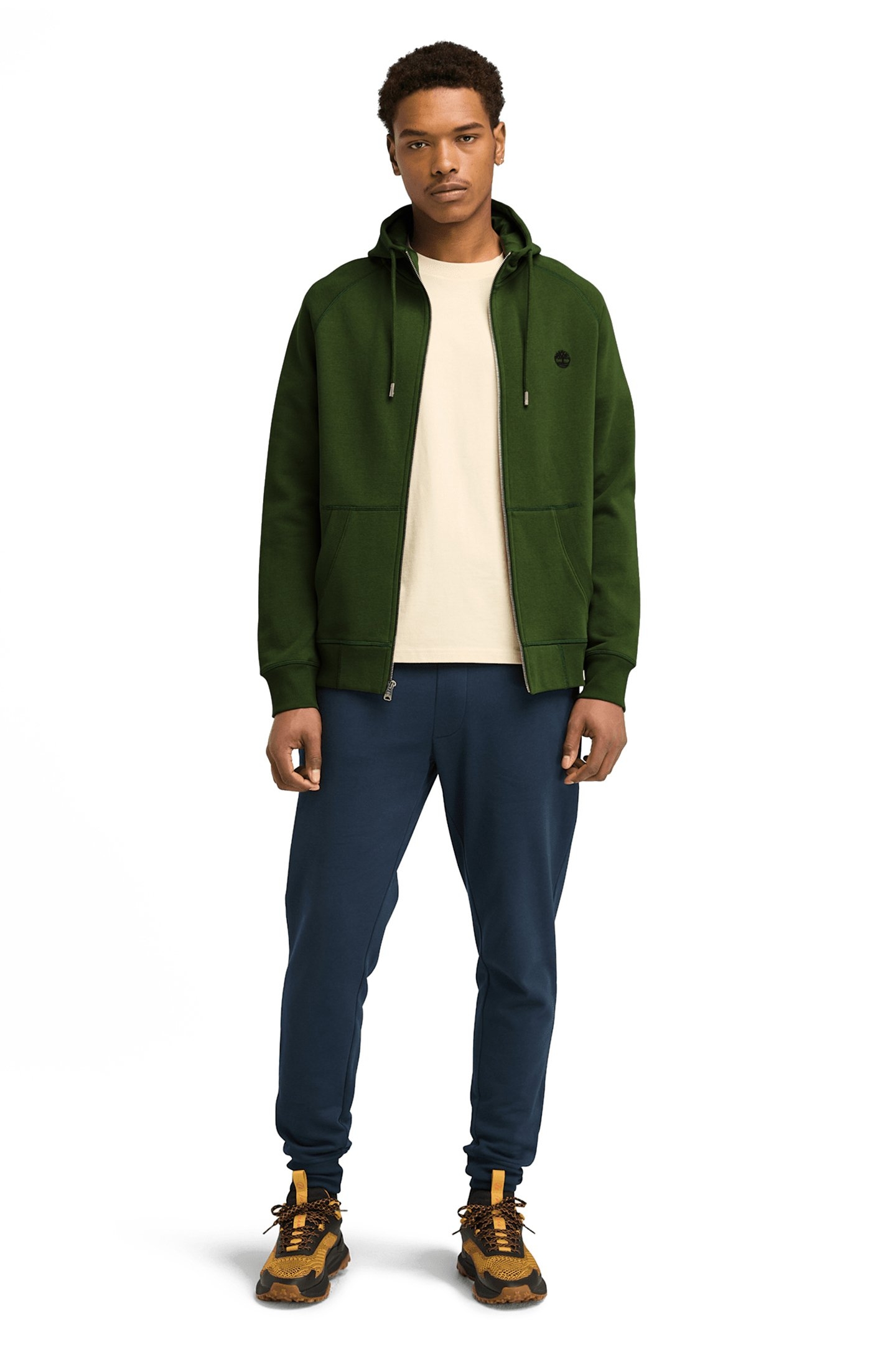 EXETER RIVER BRUSHED BACK FULL ZIP HOODIE BLACK FOREST GREEN 4