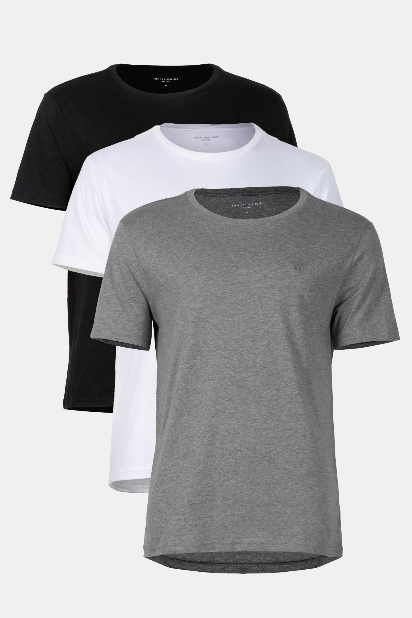 3-PACK T-SHIRTS WHITE/BLACK/GREY 1